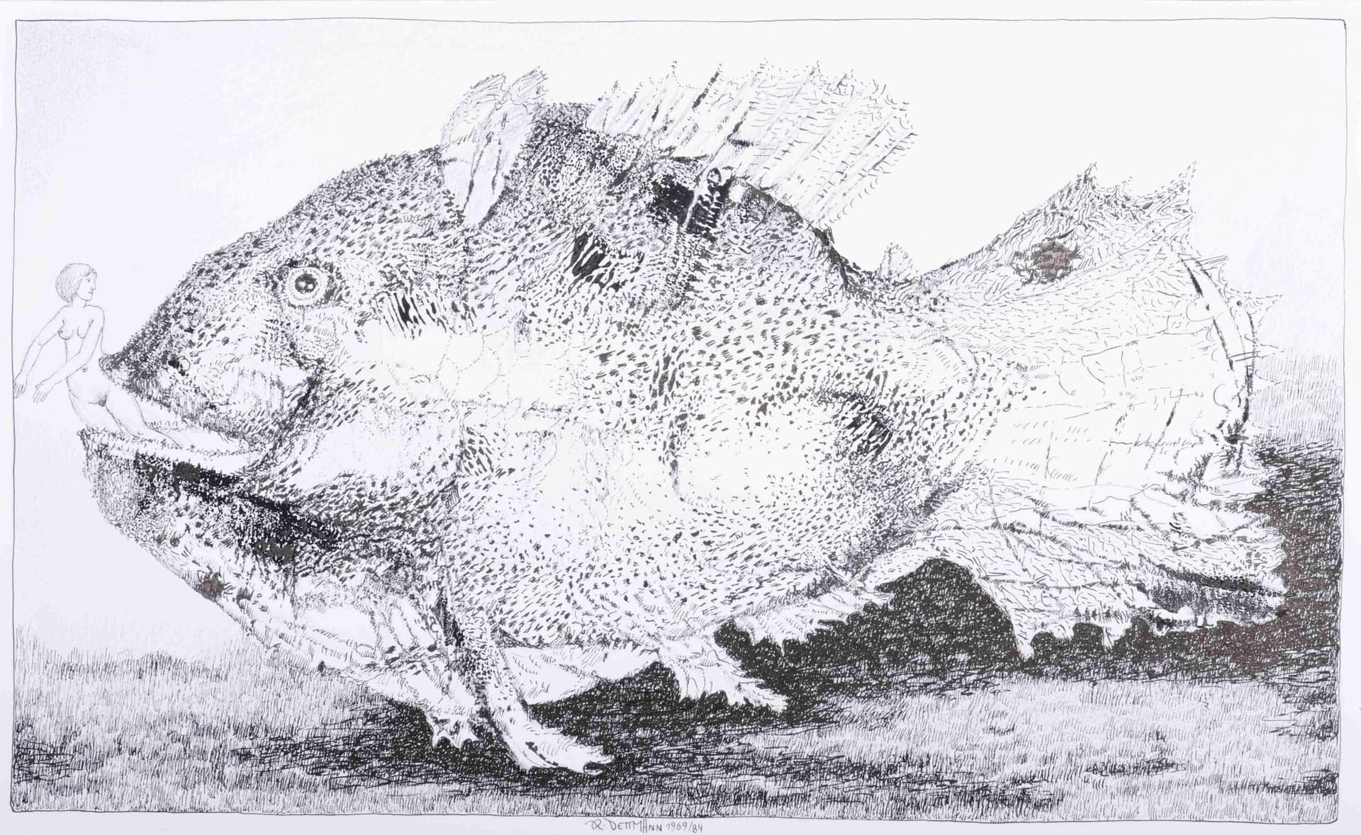 Frau des Jonas im Maul des Fischs