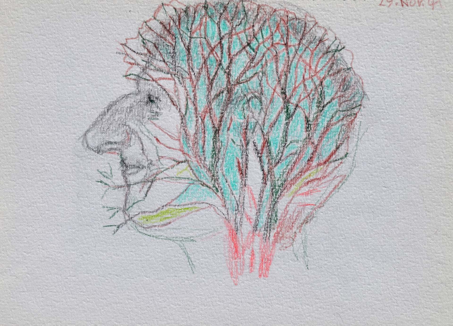 Surrealistisches Männerportrait