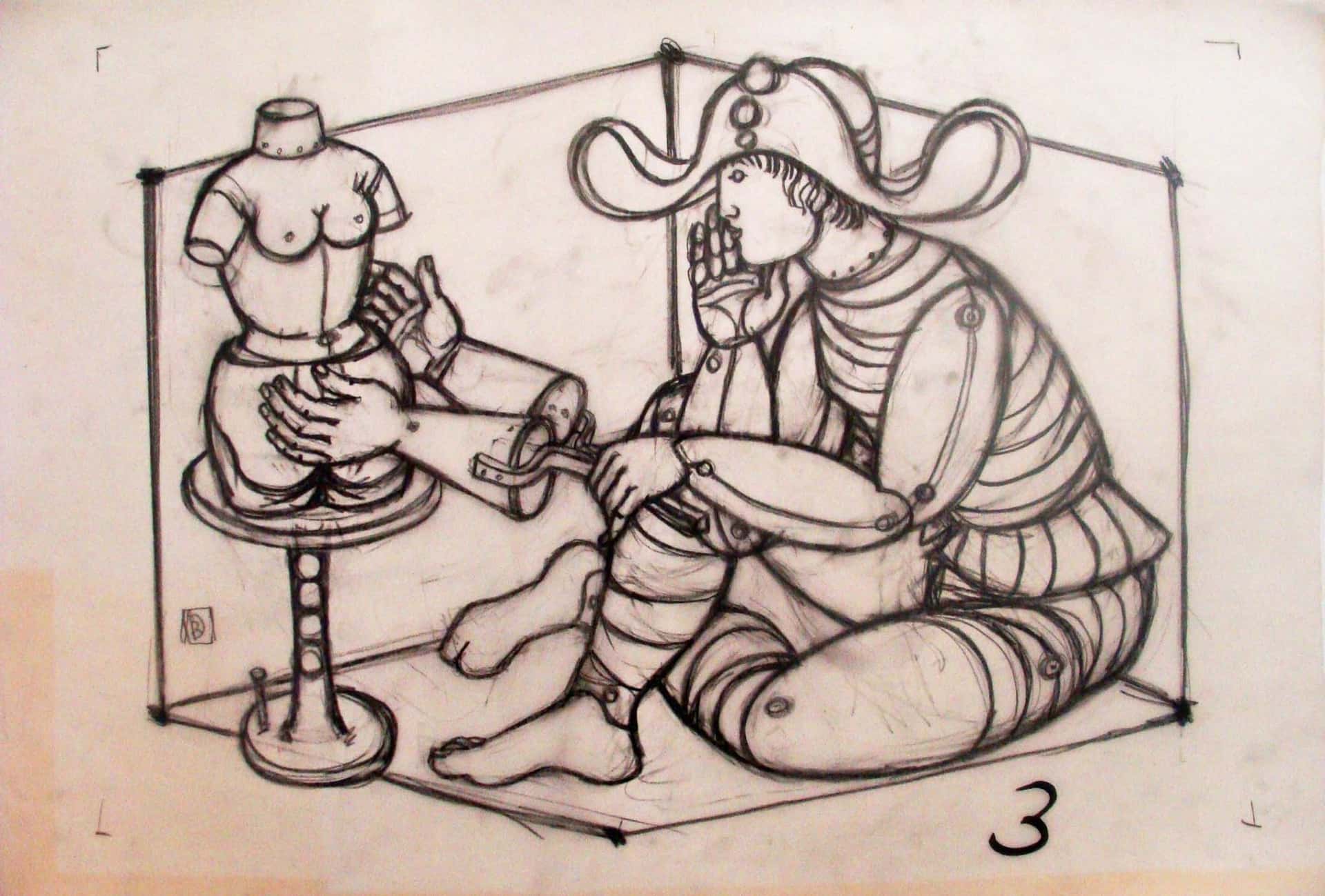 Harlekin mit Schneiderpuppe