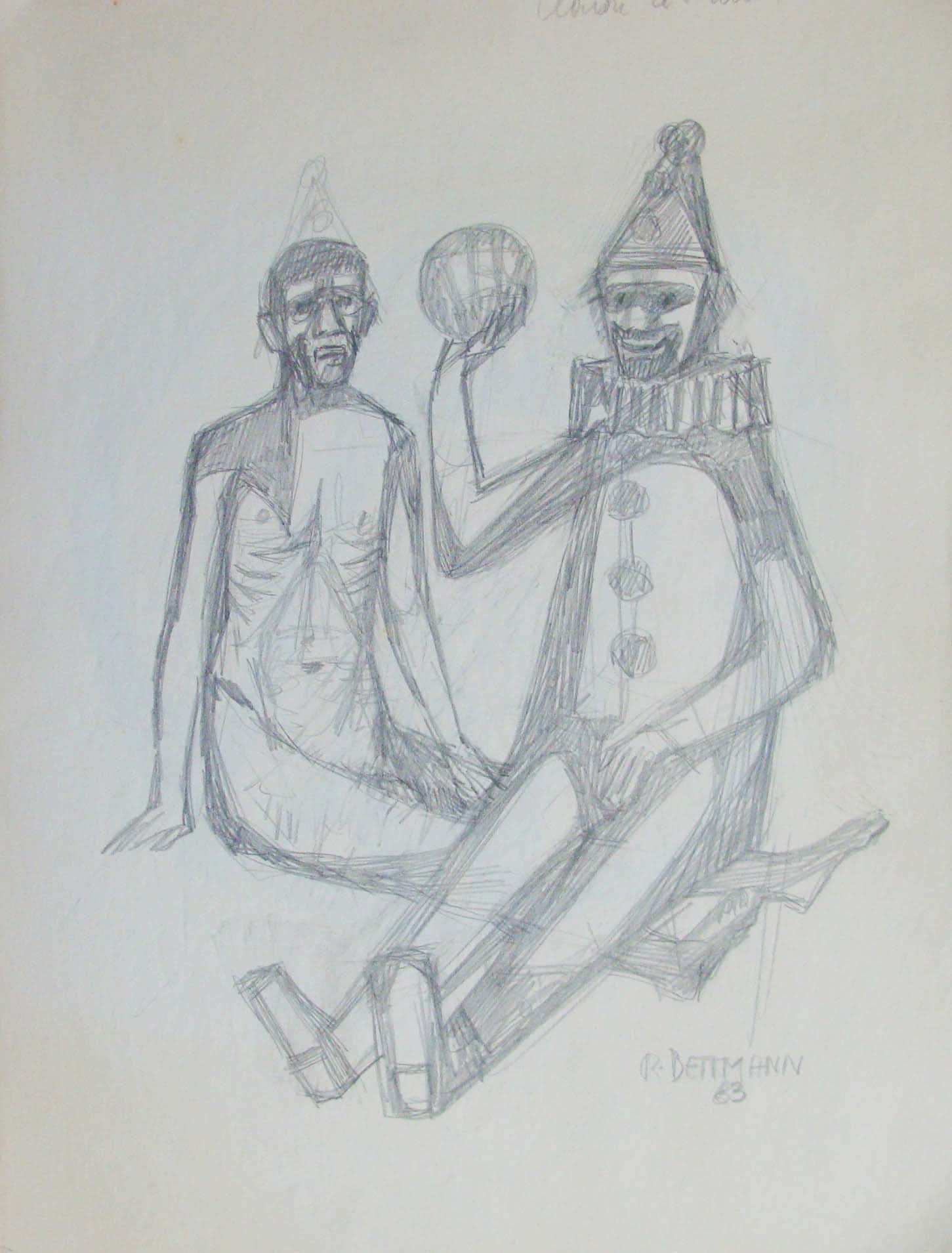 Clown und alter Mann