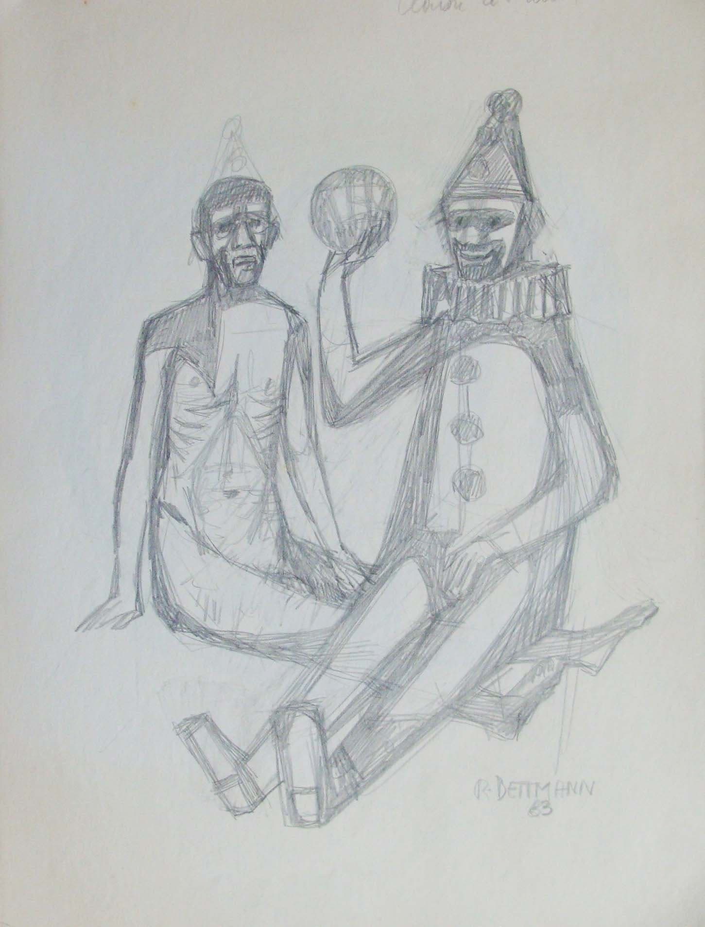 Clown und alter Mann