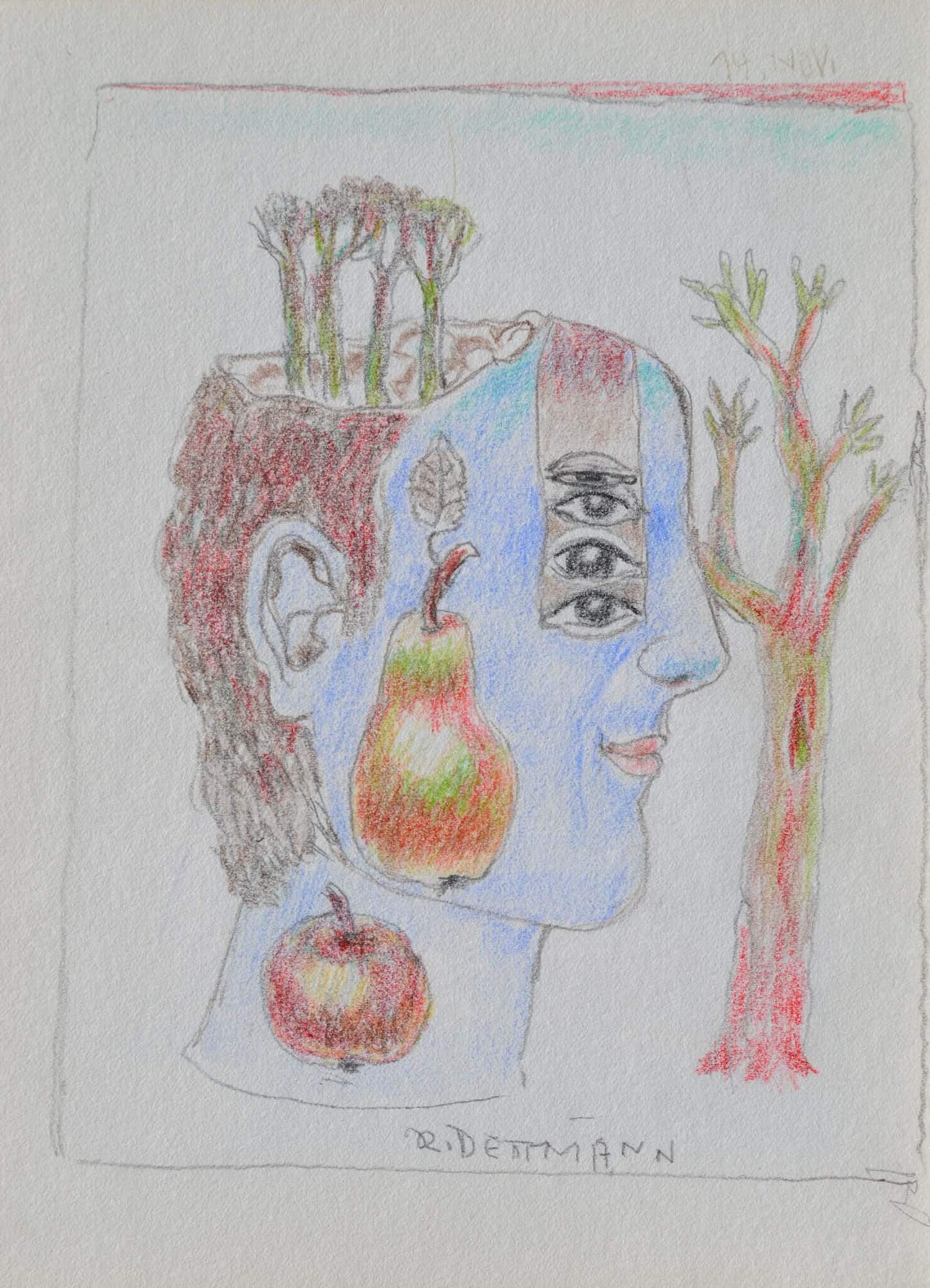 Surrealistisches Männerportrait