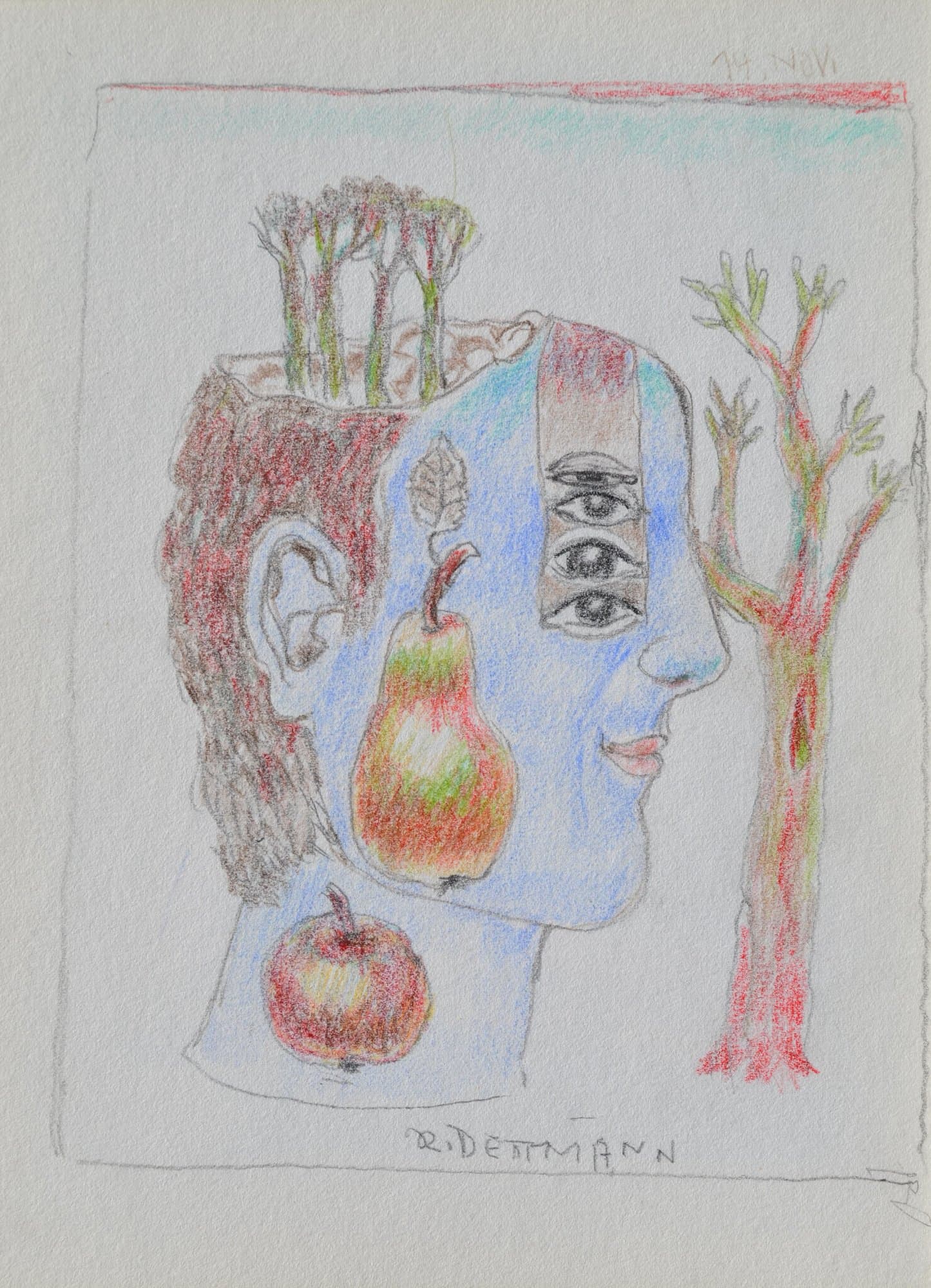 Surrealistisches Männerportrait