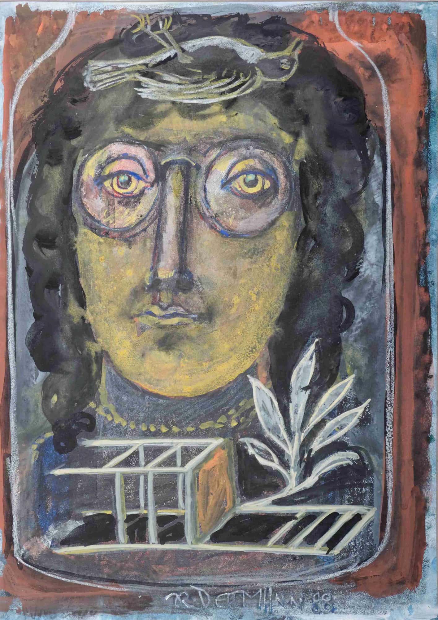 Frauenkopf und Stuhl