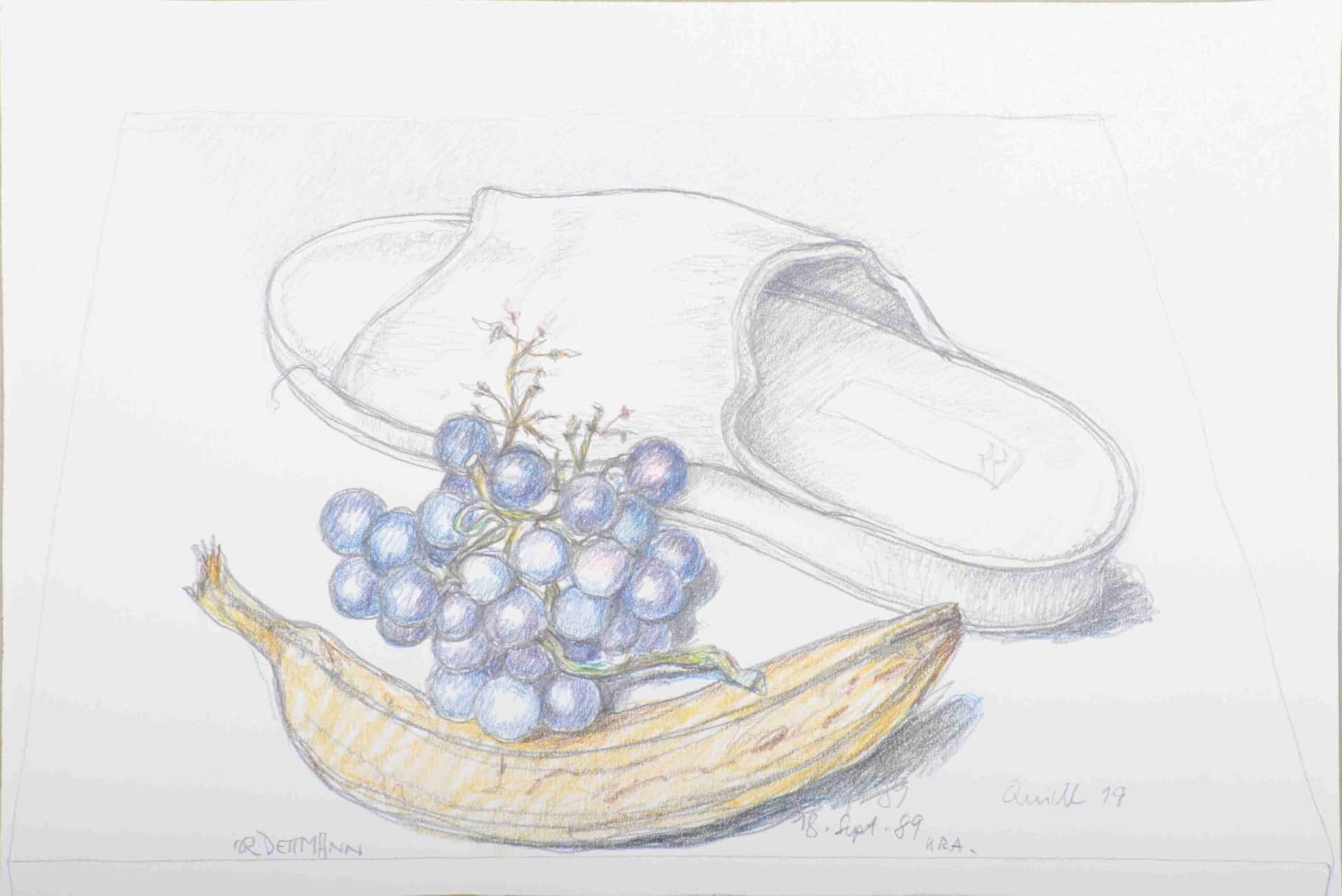 Pantoffel mit Früchten