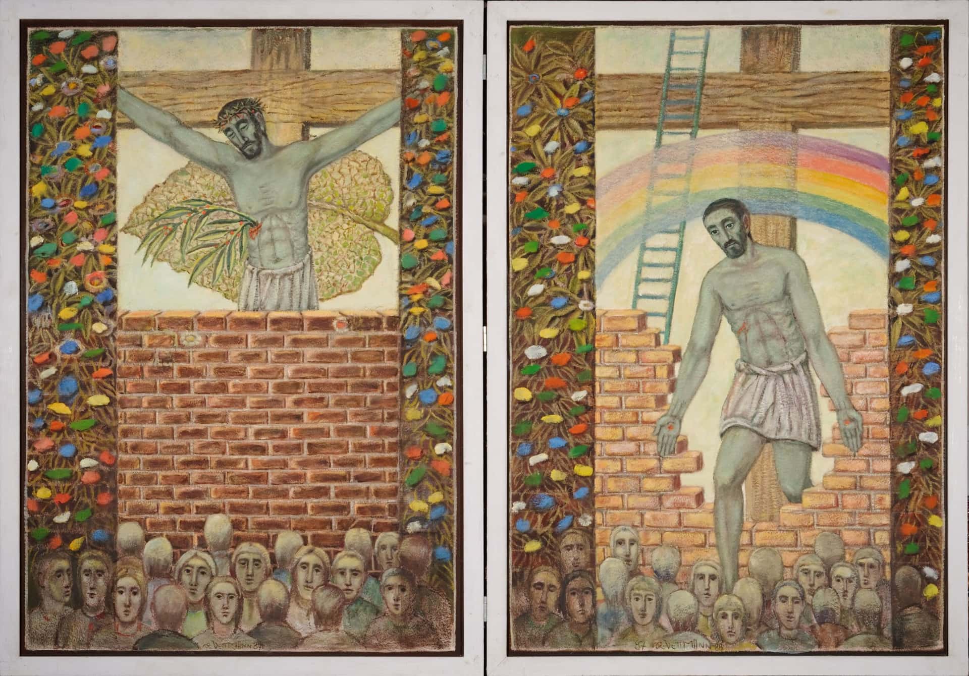 Gekreuzigter und vom Kreuz herabgestiegener Christus