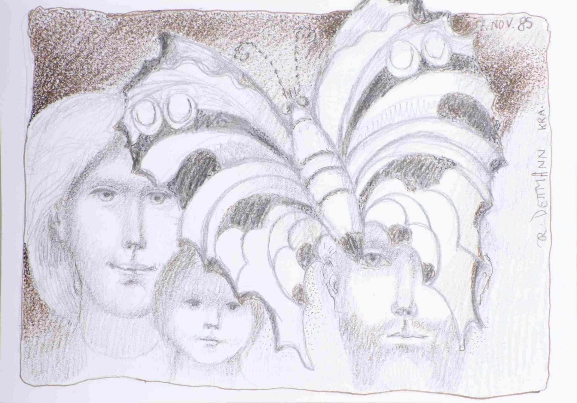 Familie mit Schmetterling