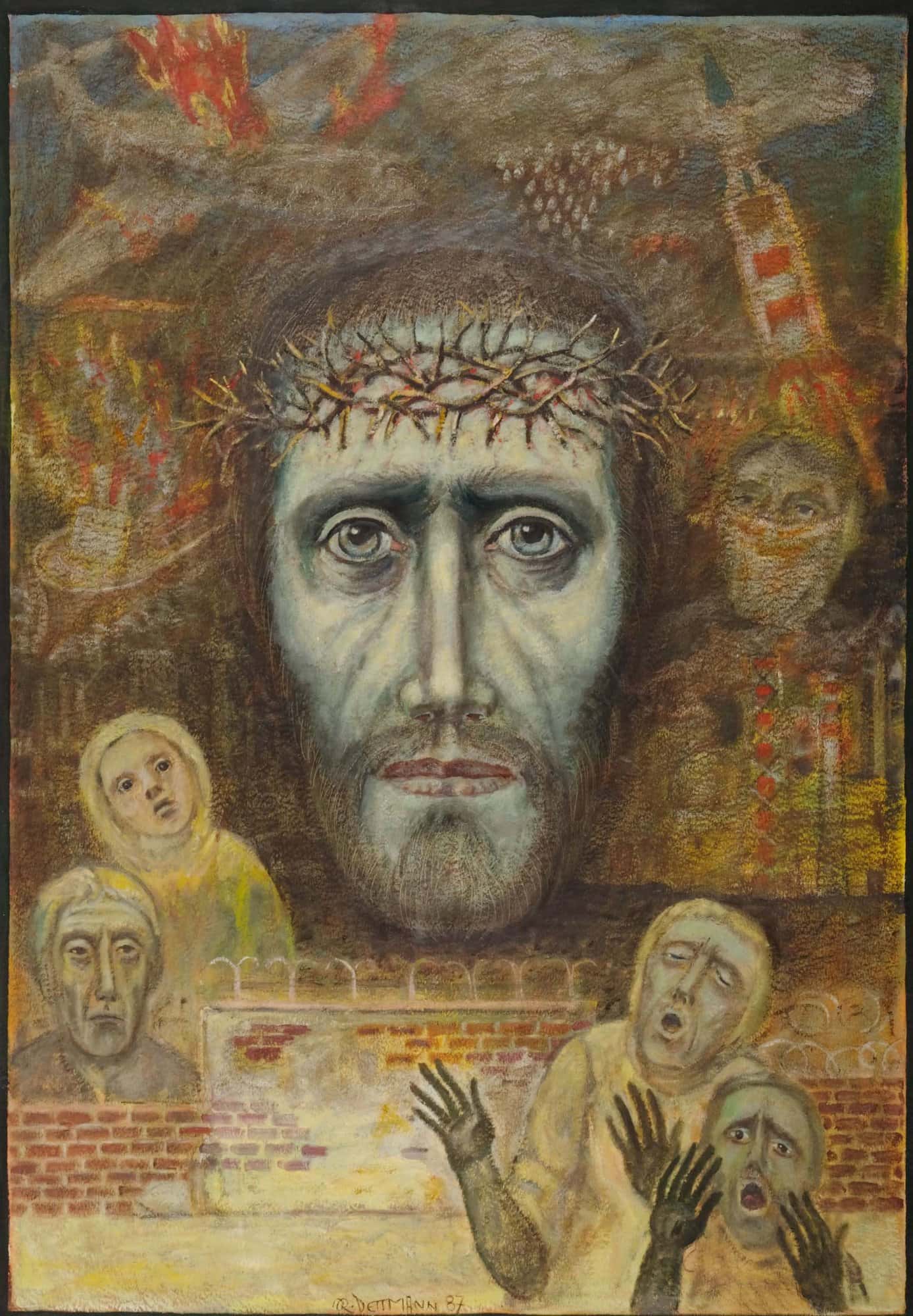 Christus vor zerstörerischer Landschaft