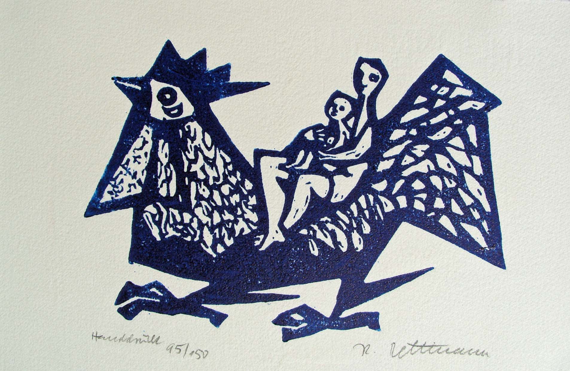 Mutter mit Kind auf Hahn