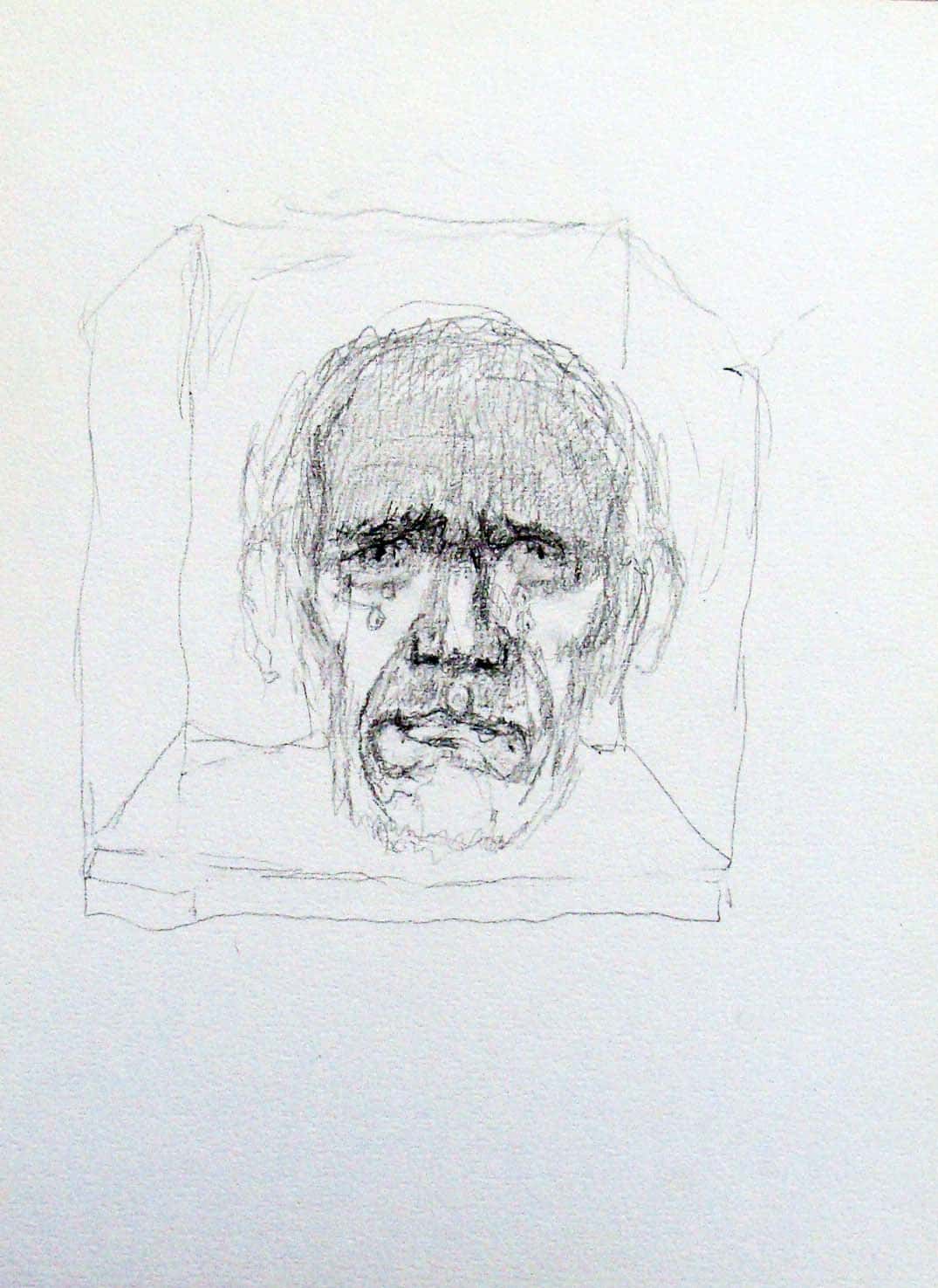 Weinender Männerkopf