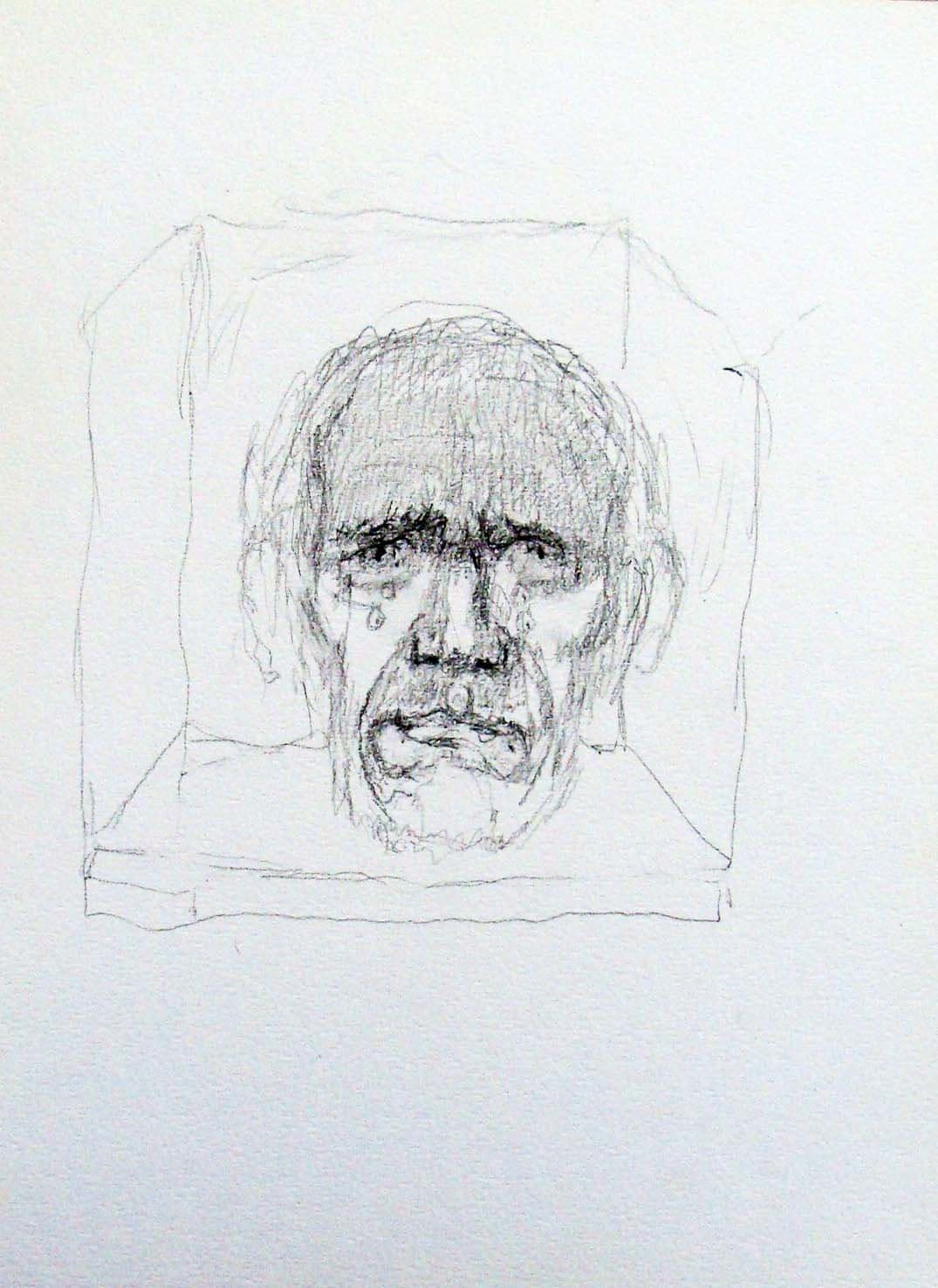 Weinender Männerkopf