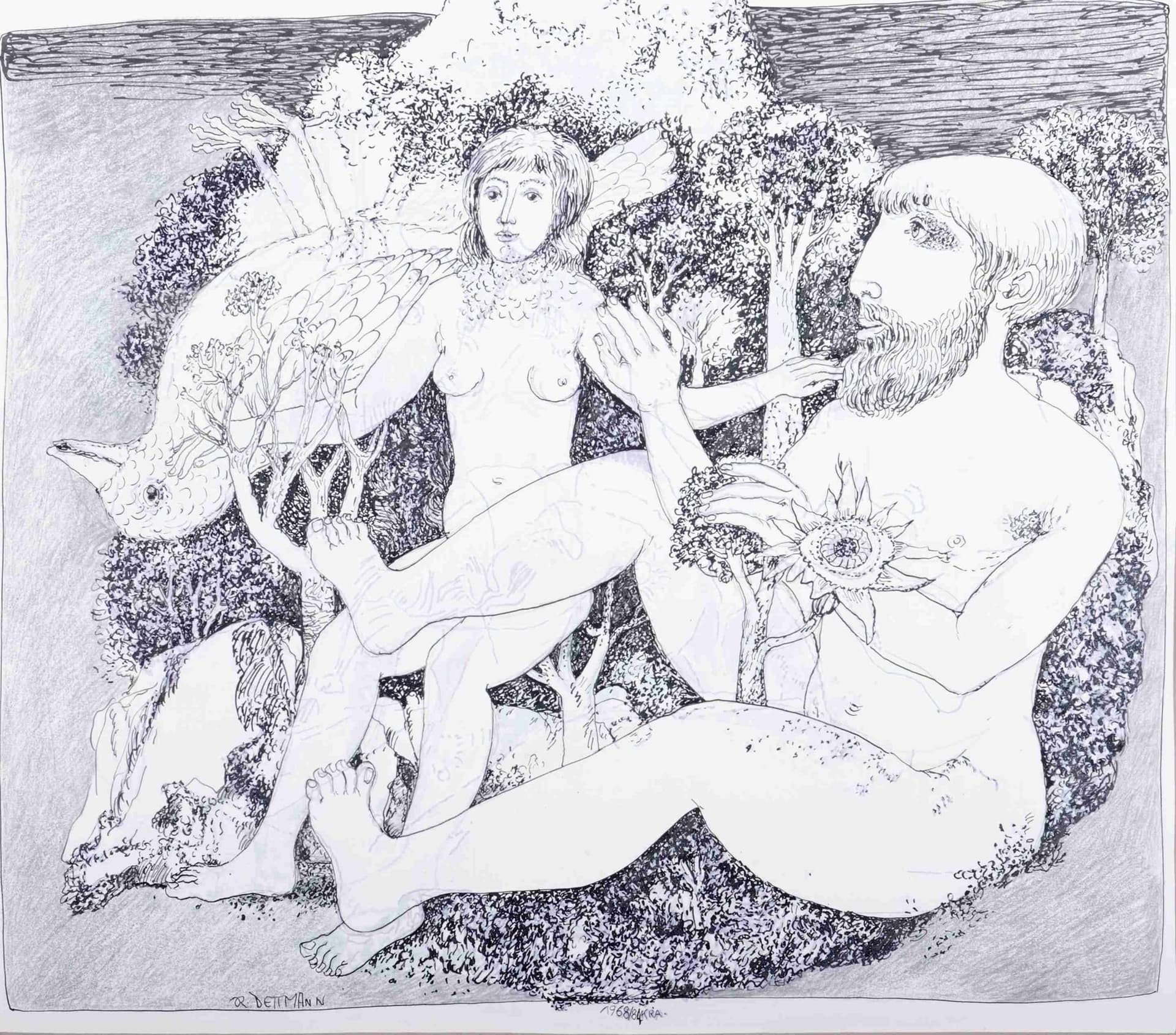 Aktpaar in Landschaft