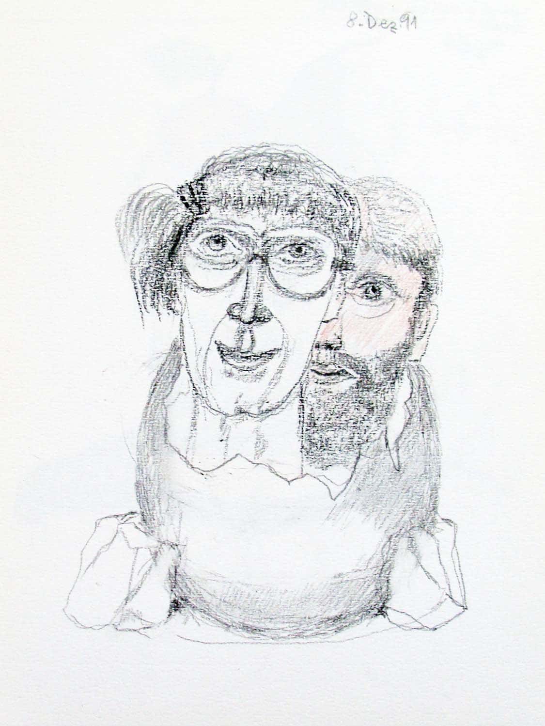 Surrealistisches Doppelportrait