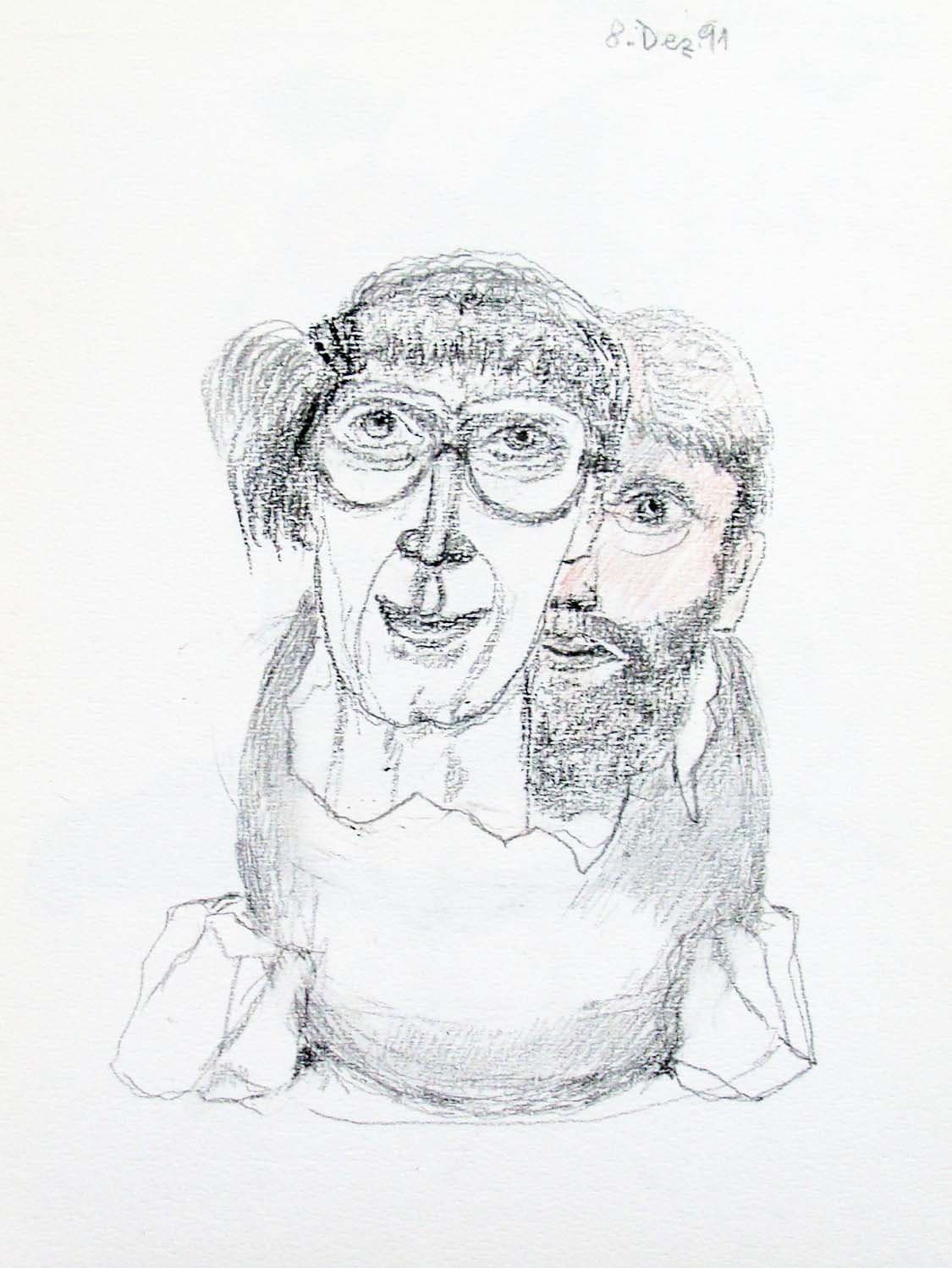 Surrealistisches Doppelportrait