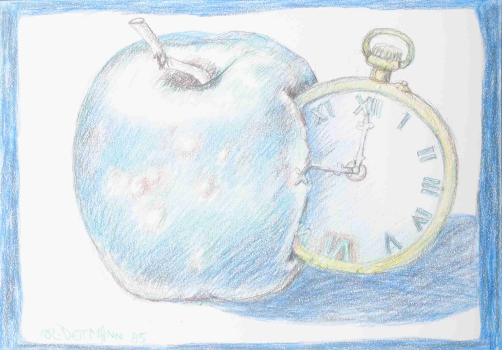 Apfel und Uhr