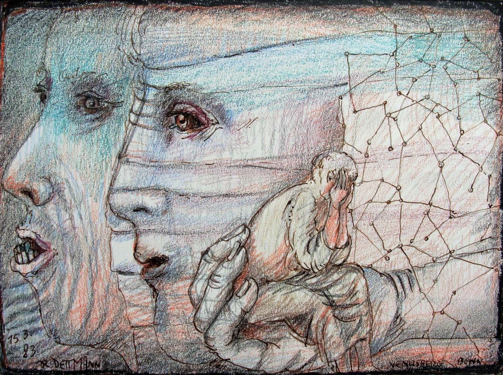 Kopfpaar mit Verzweifeltem