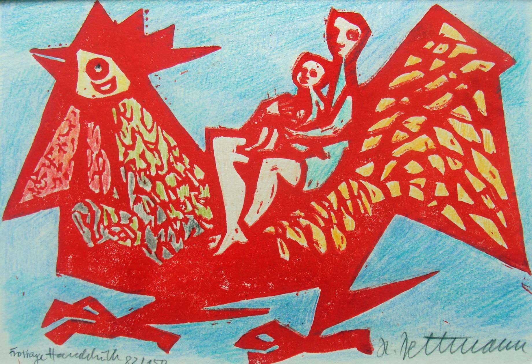 Mutter mit Kind auf Hahn