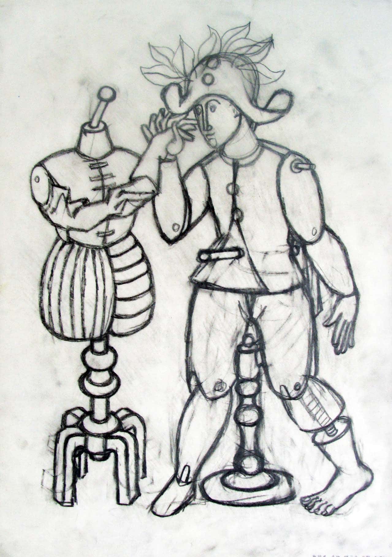 Harlekin mit Schneiderpuppe