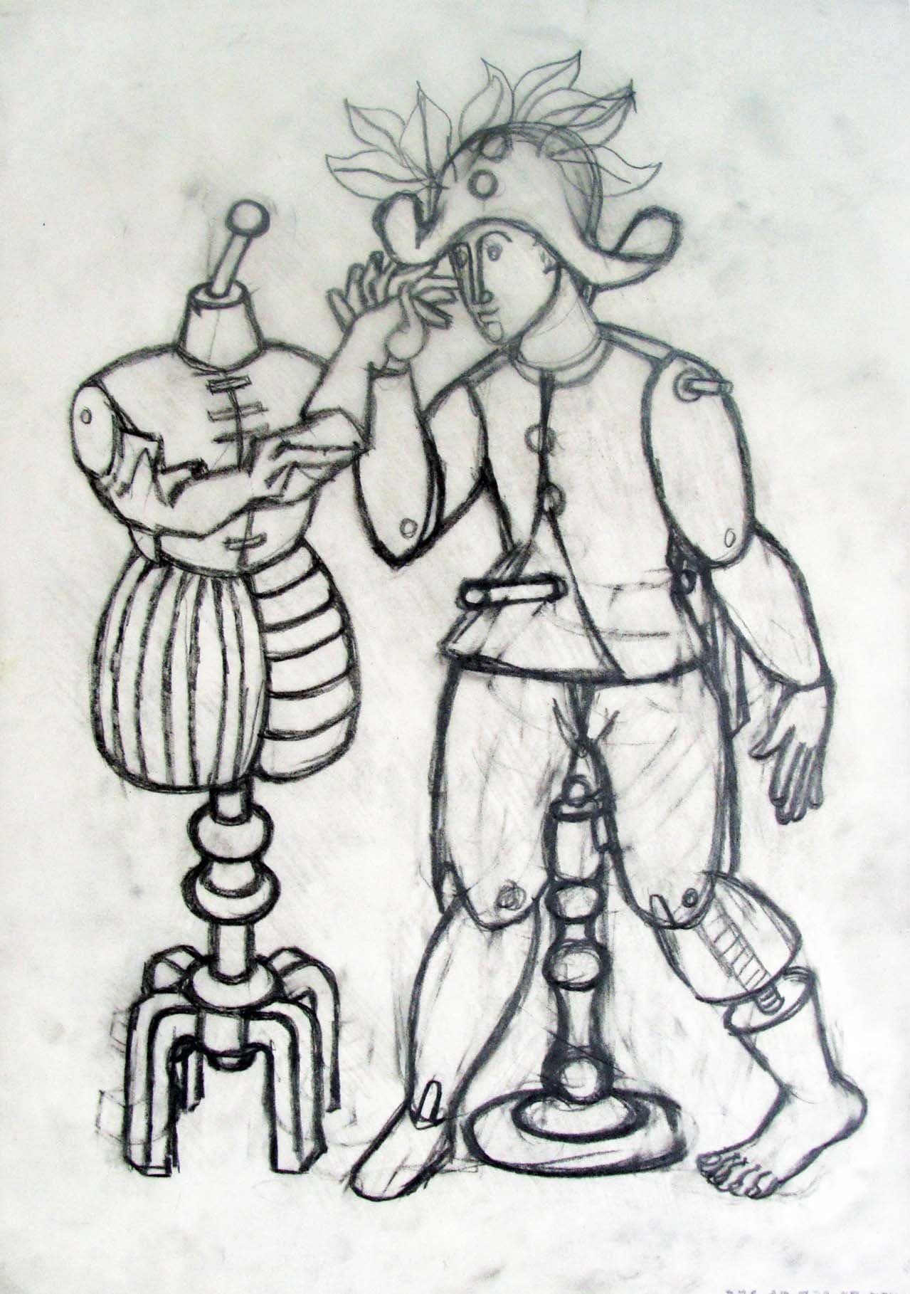 Harlekin mit Schneiderpuppe