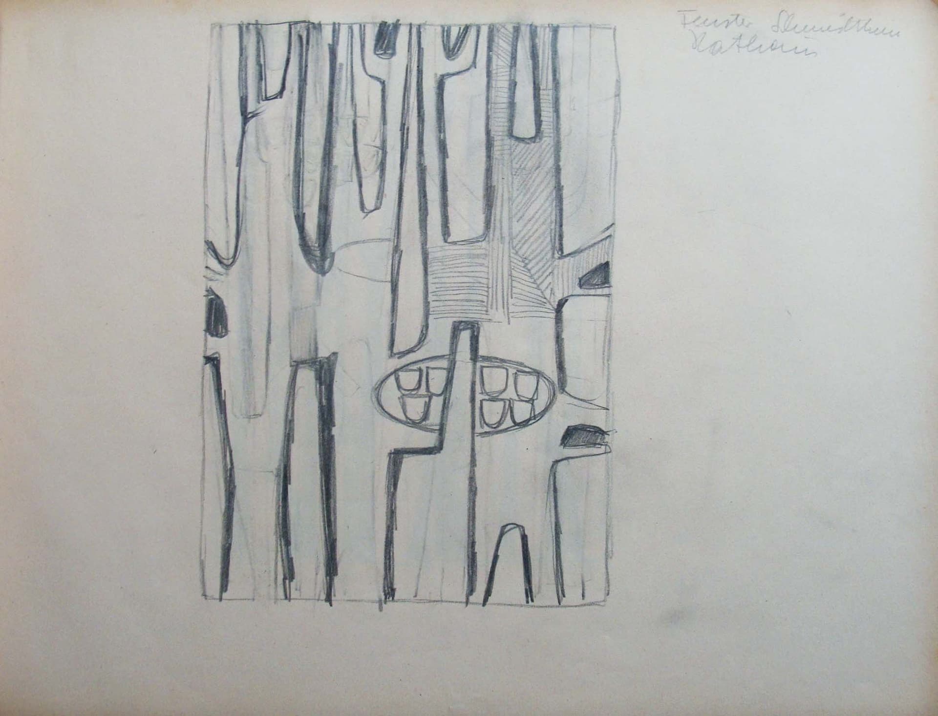 Glasfensterentwurf Rathaus Schmidtheim