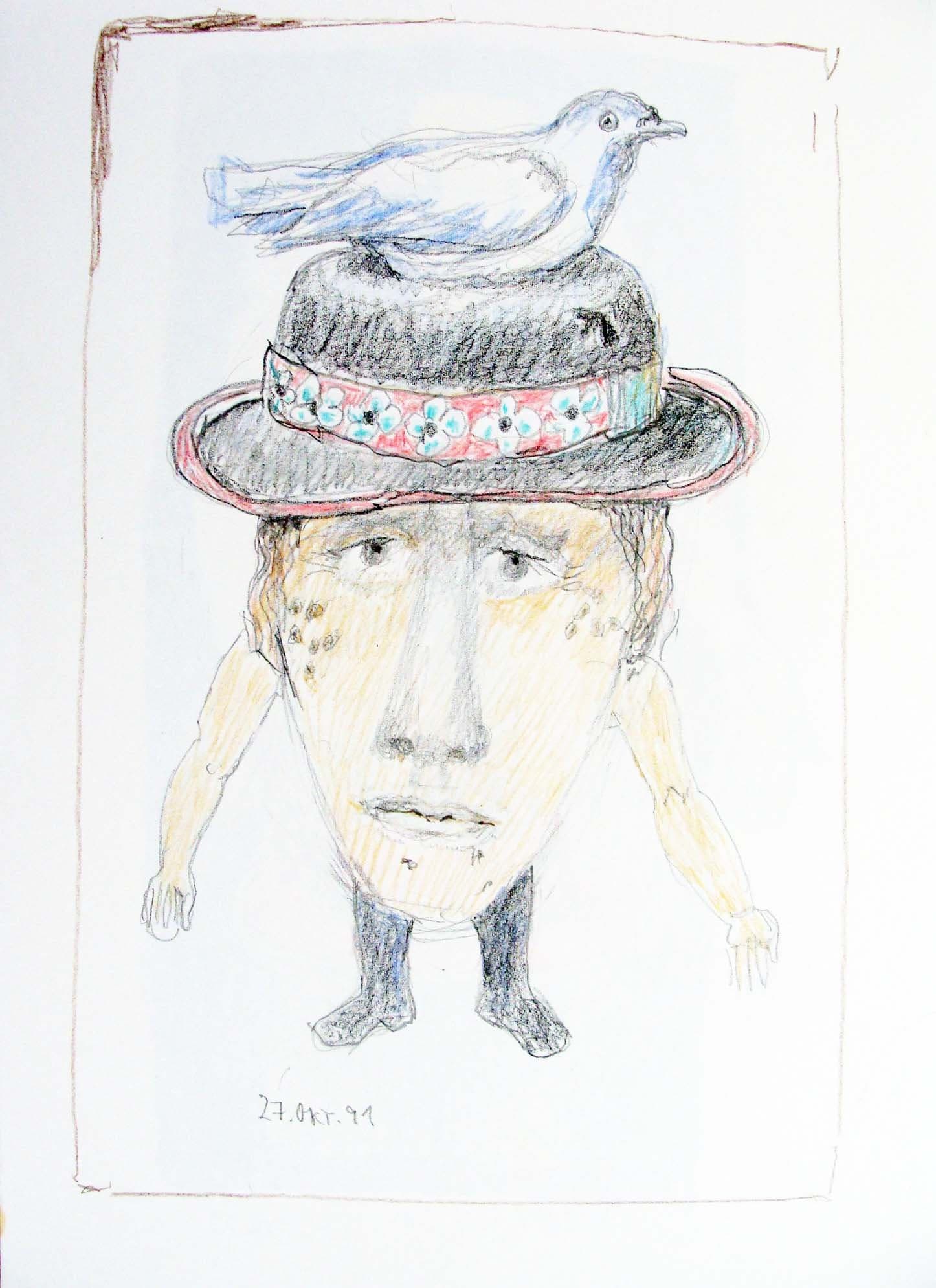 Kopffüßler mit Taube