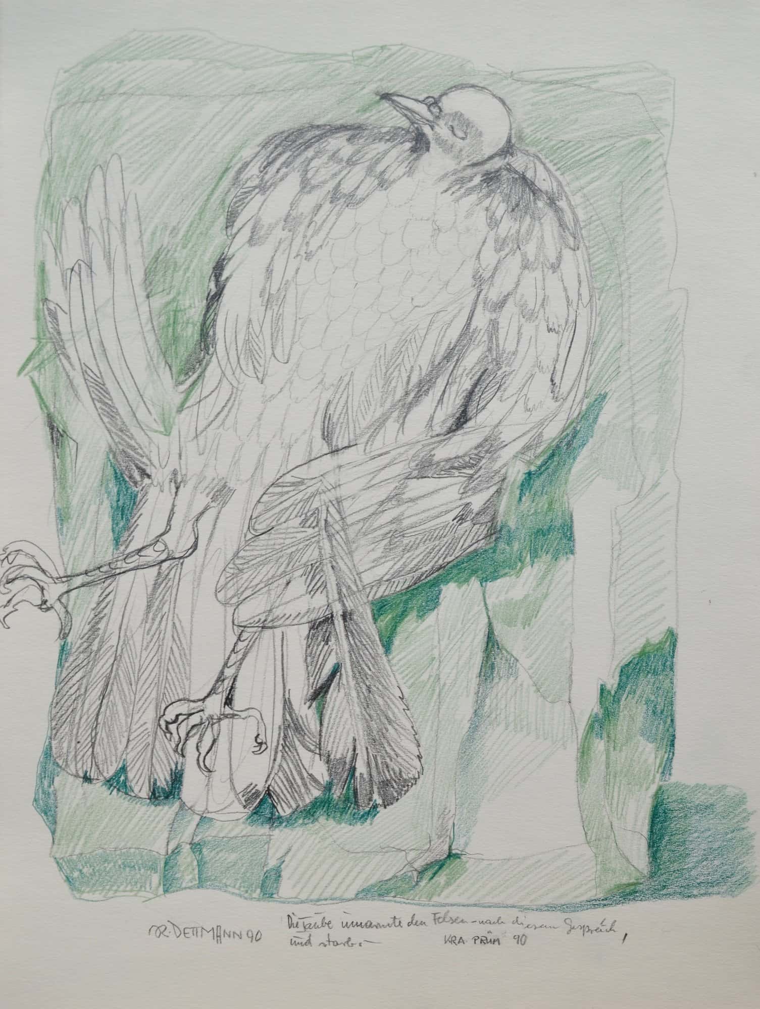 Die Taube umarmte den Felsen nach diesem Gespräch und starb.