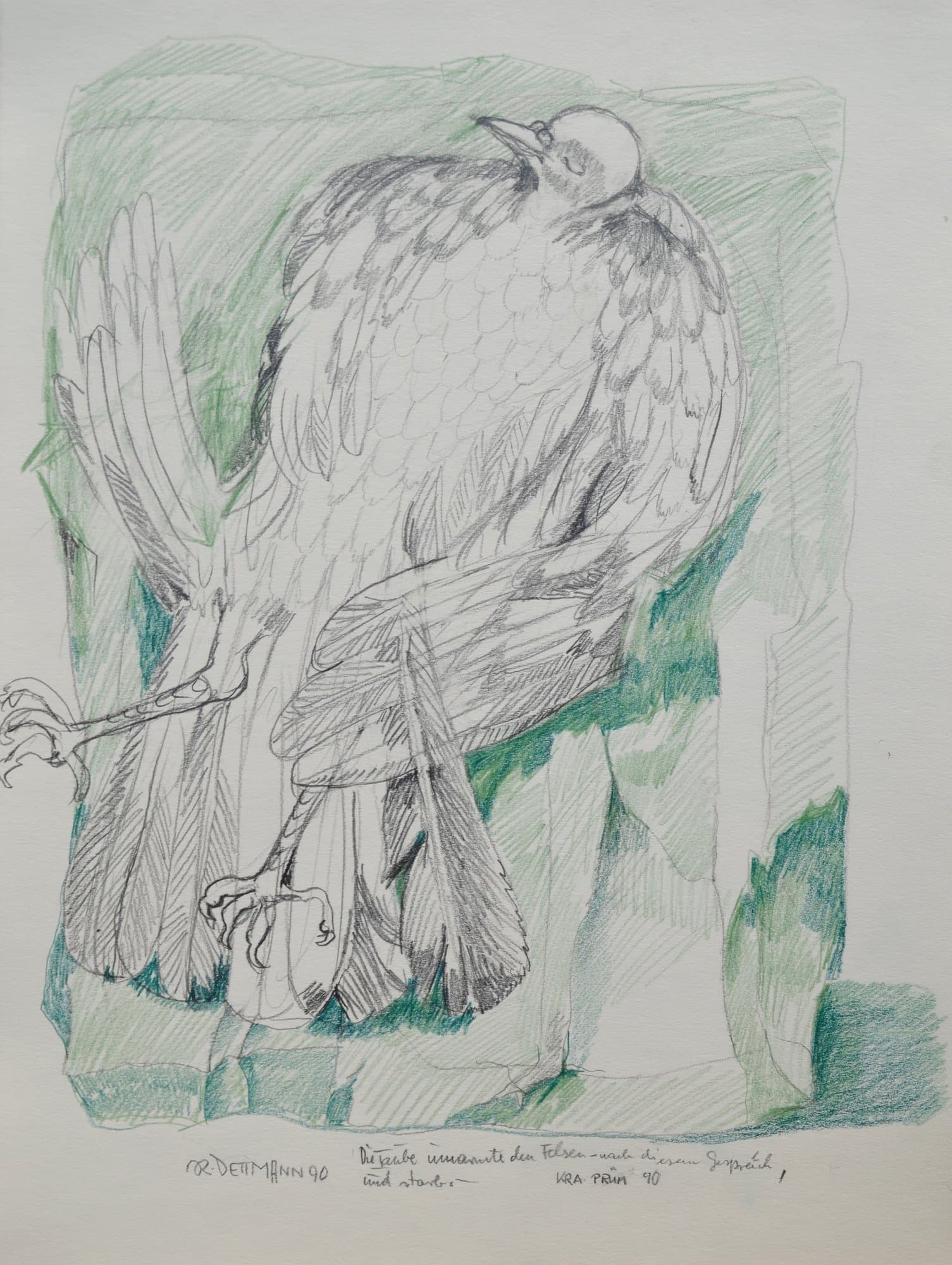 Die Taube umarmte den Felsen nach diesem Gespräch und starb.