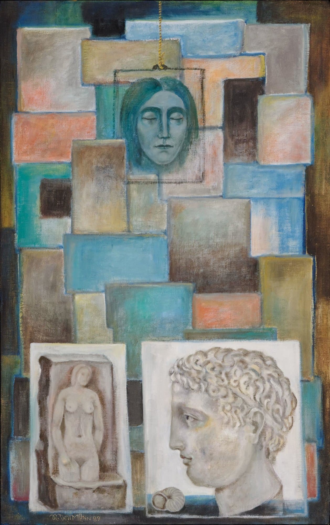 Griechischer Kopf betrachtet Frauentorso