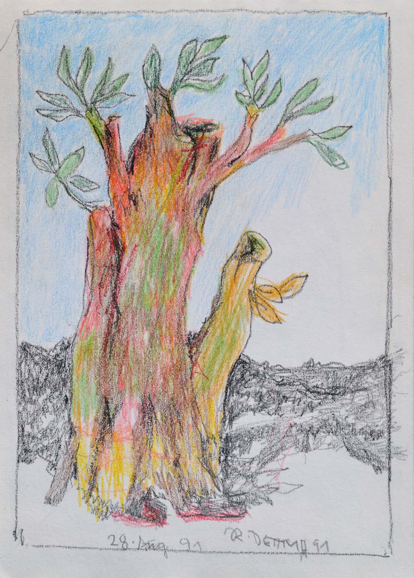 Sprießender Baumstumpf