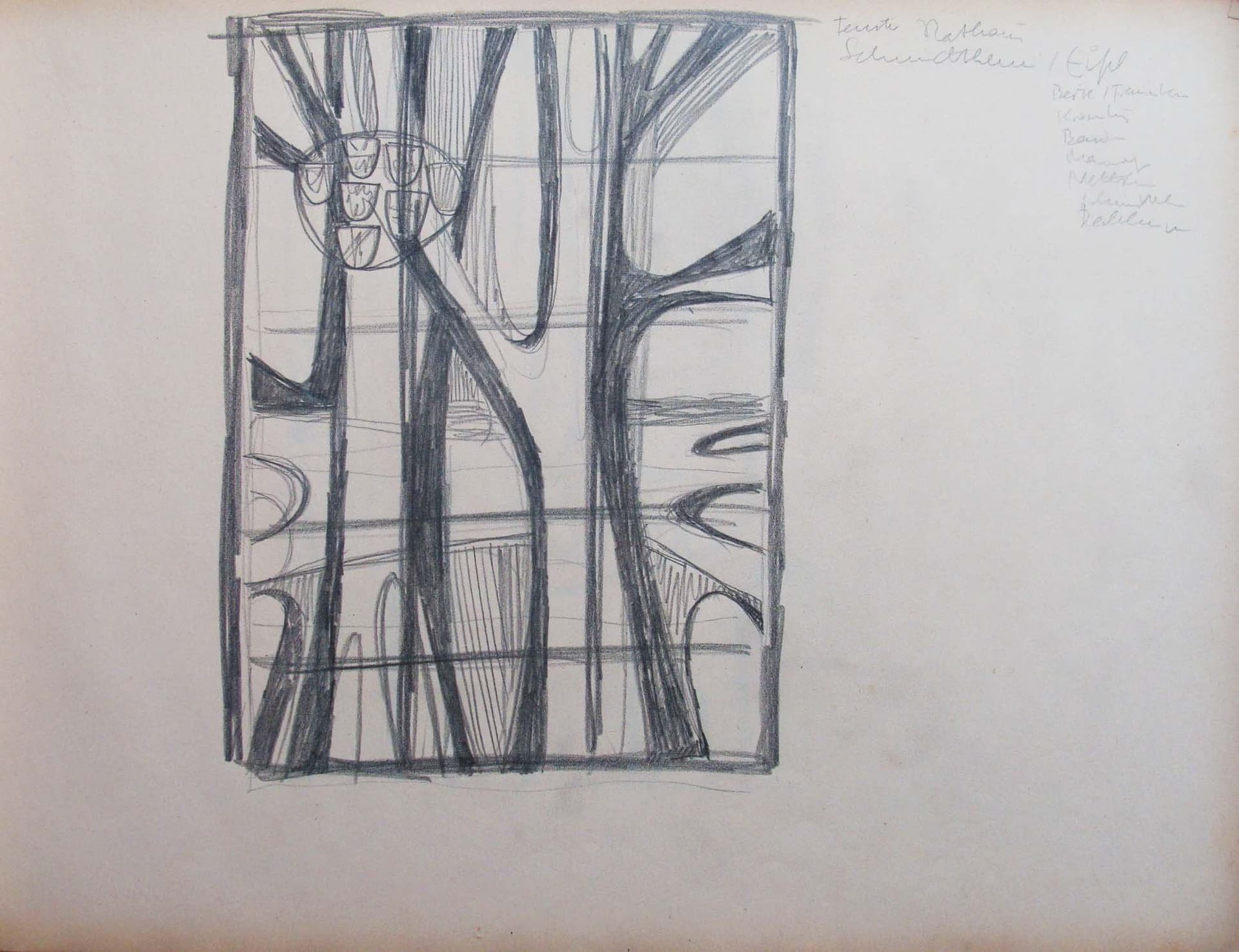 Glasfensterentwurf Rathaus Schmidtheim