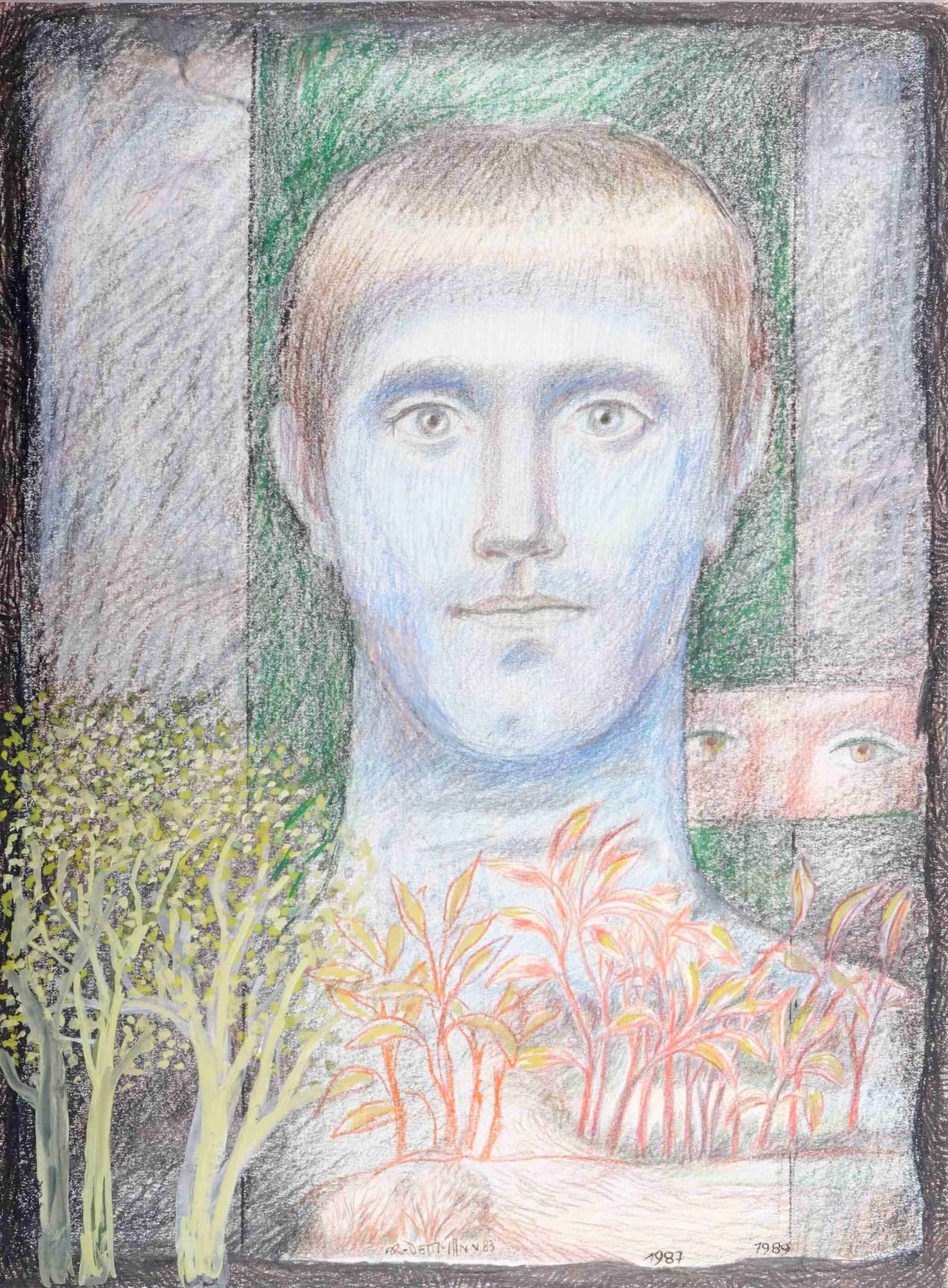 Kopf über Landschaft