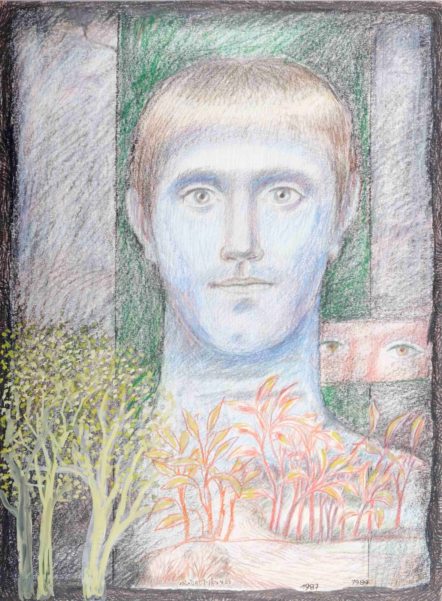 Kopf über Landschaft