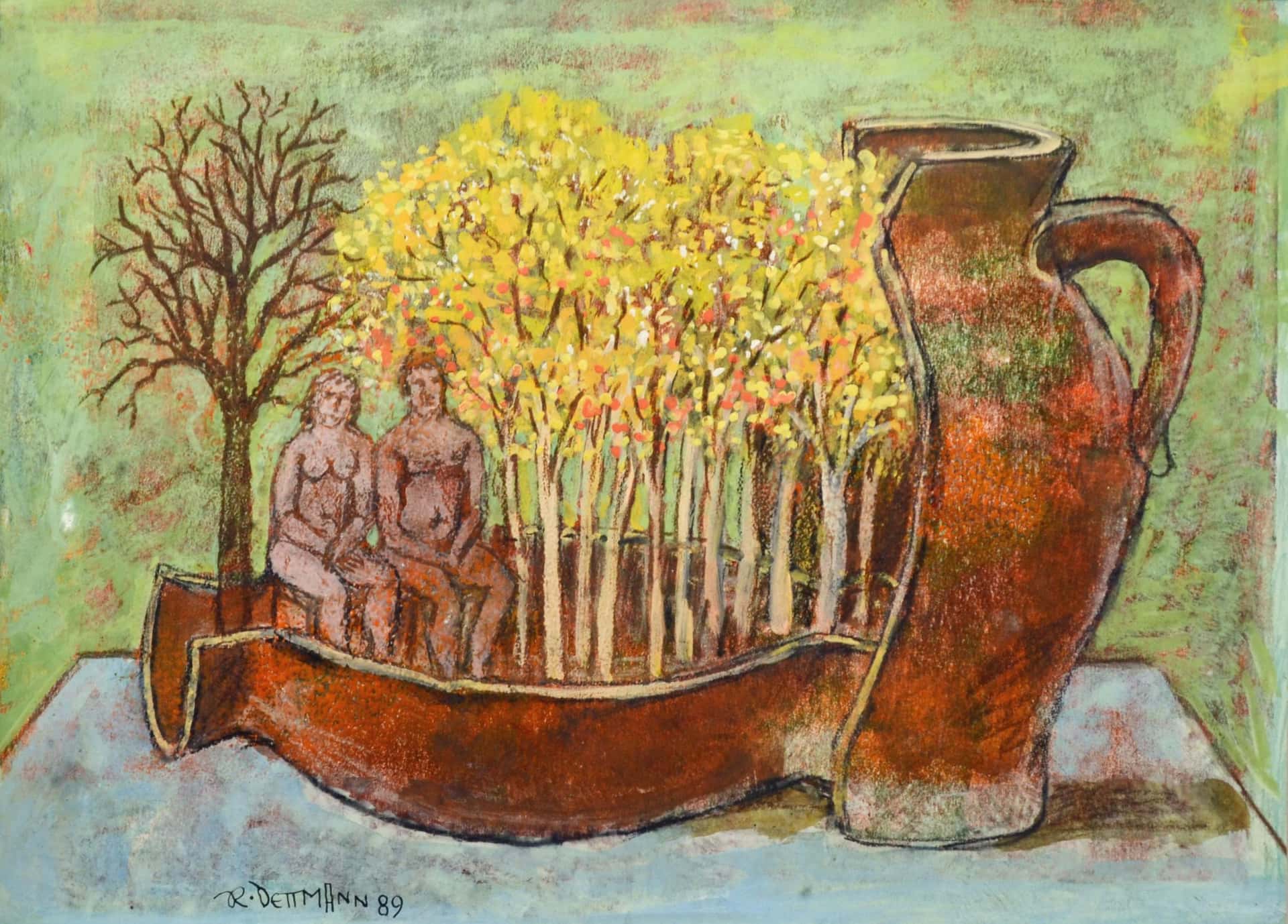 Paar in zerbrochenem Krug