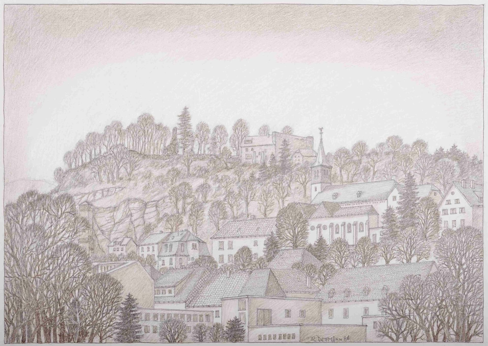 Anna-Kirche und Ruine Löwenburg