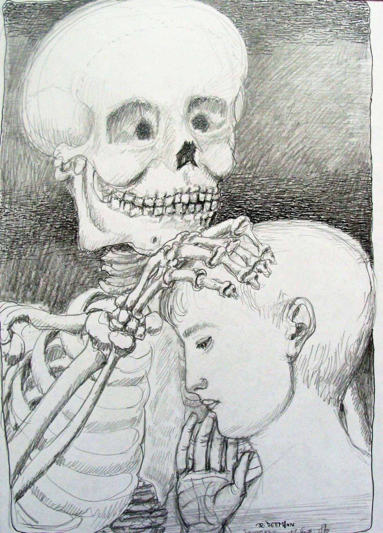 Kopf und Totenschädel