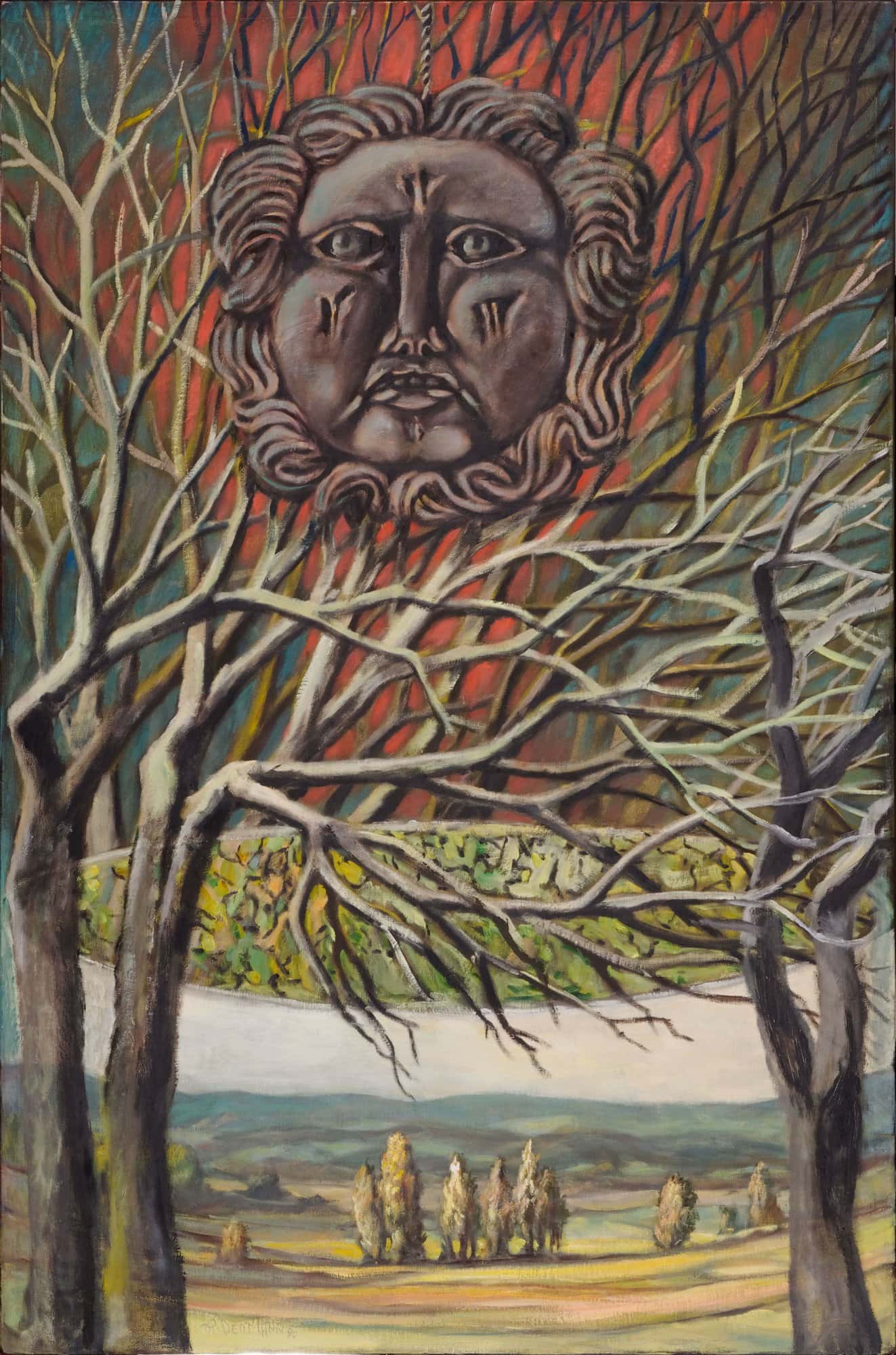 Anhänger über Landschaftsgefäß