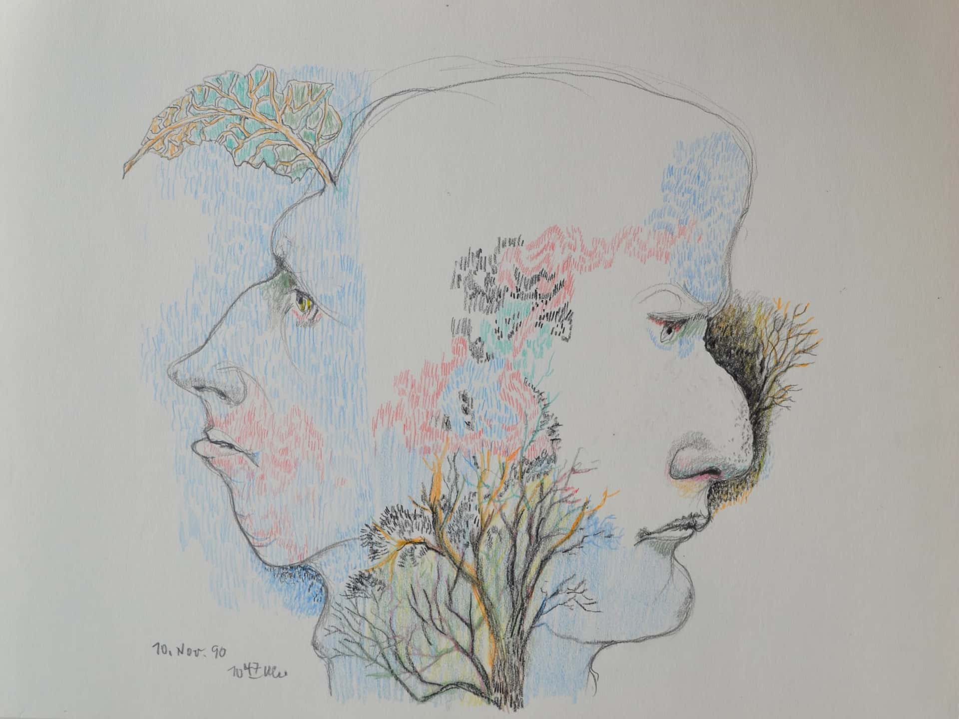 Surrealistisches Doppelportrait