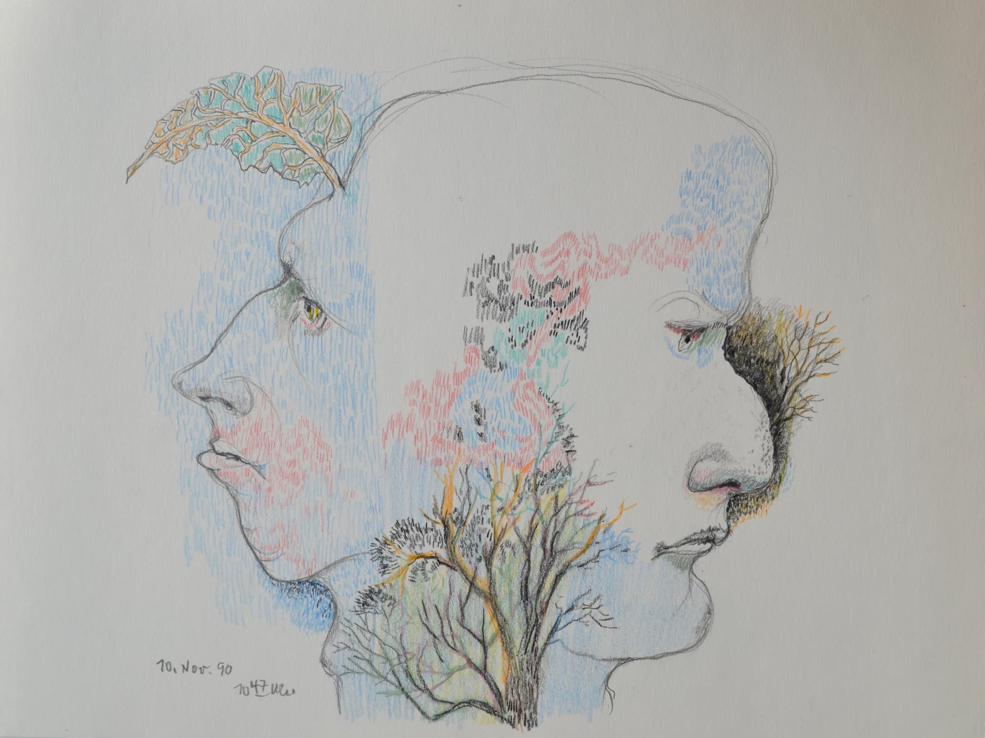 Surrealistisches Doppelportrait