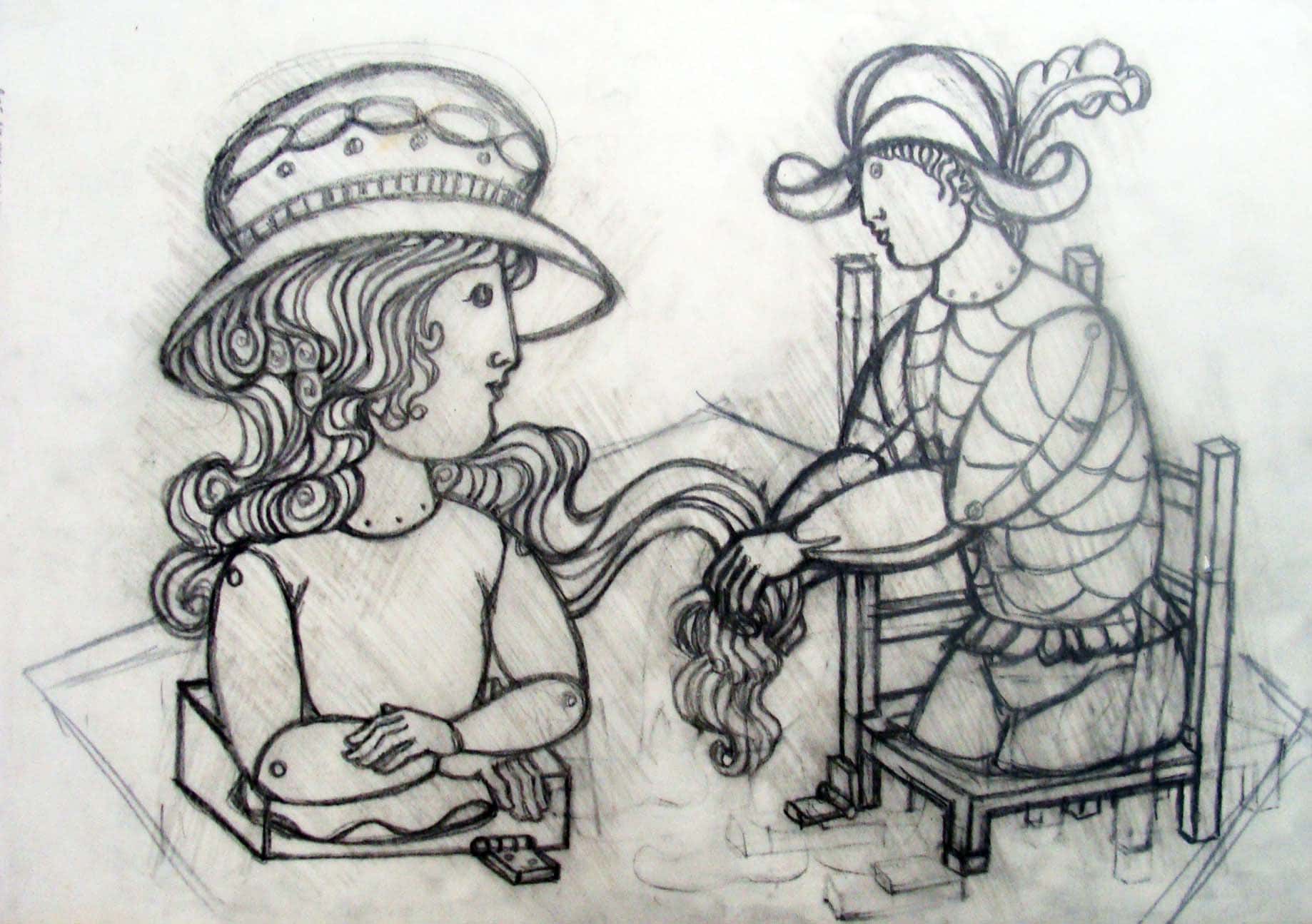 Harlekin mit Frauentorso