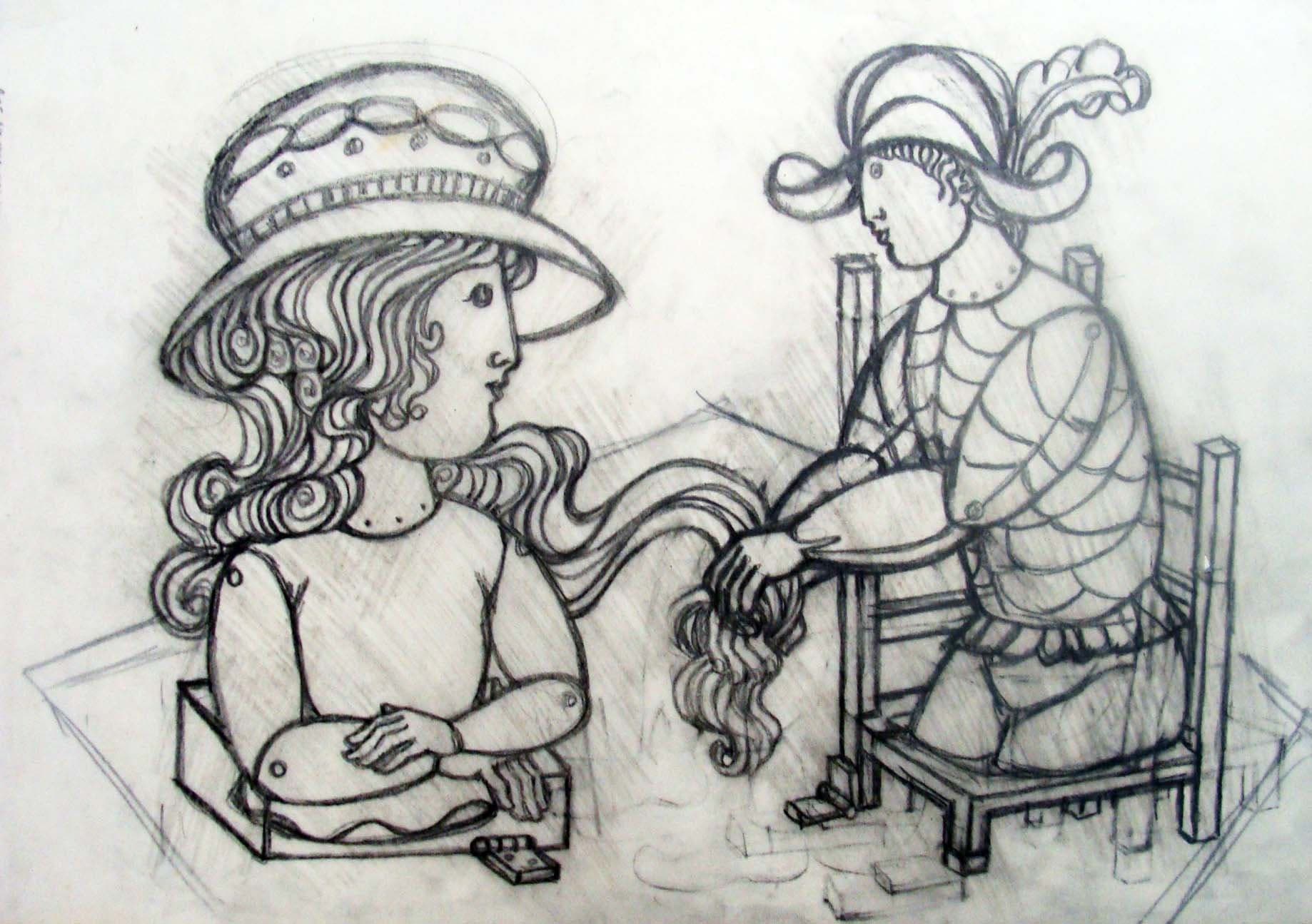 Harlekin mit Frauentorso