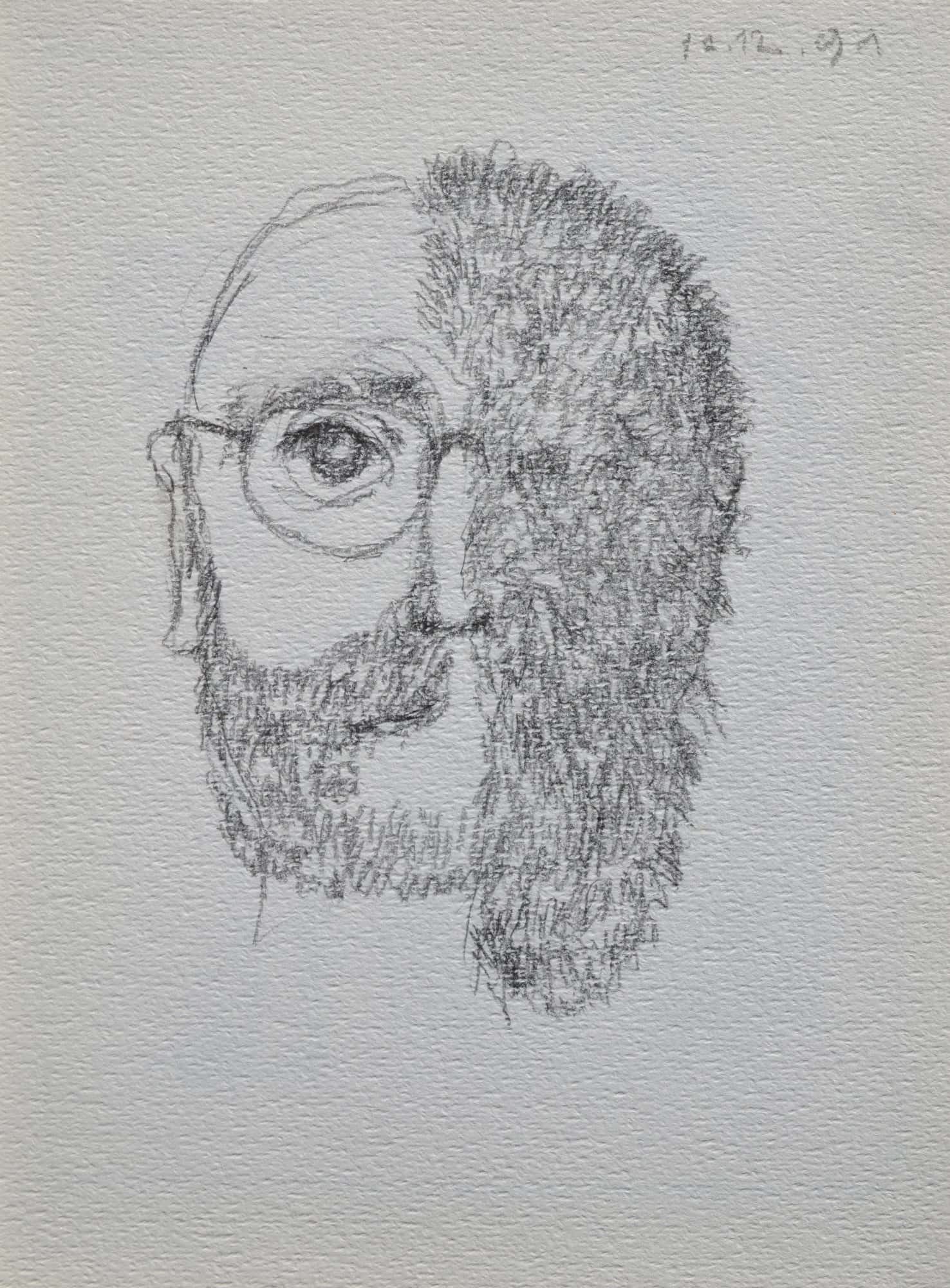 Bewachsener Männerkopf