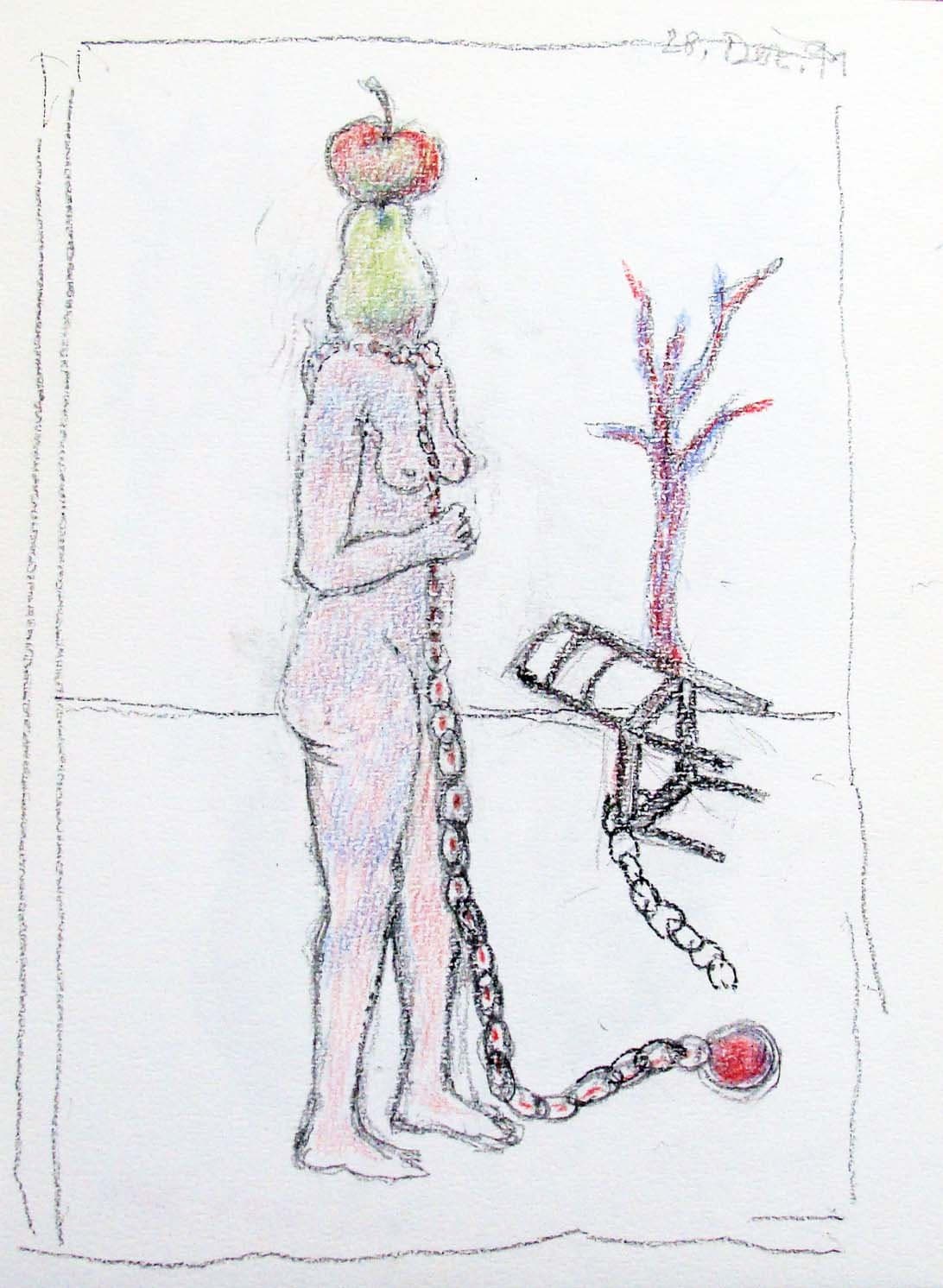 Angeketterter Frauenakt