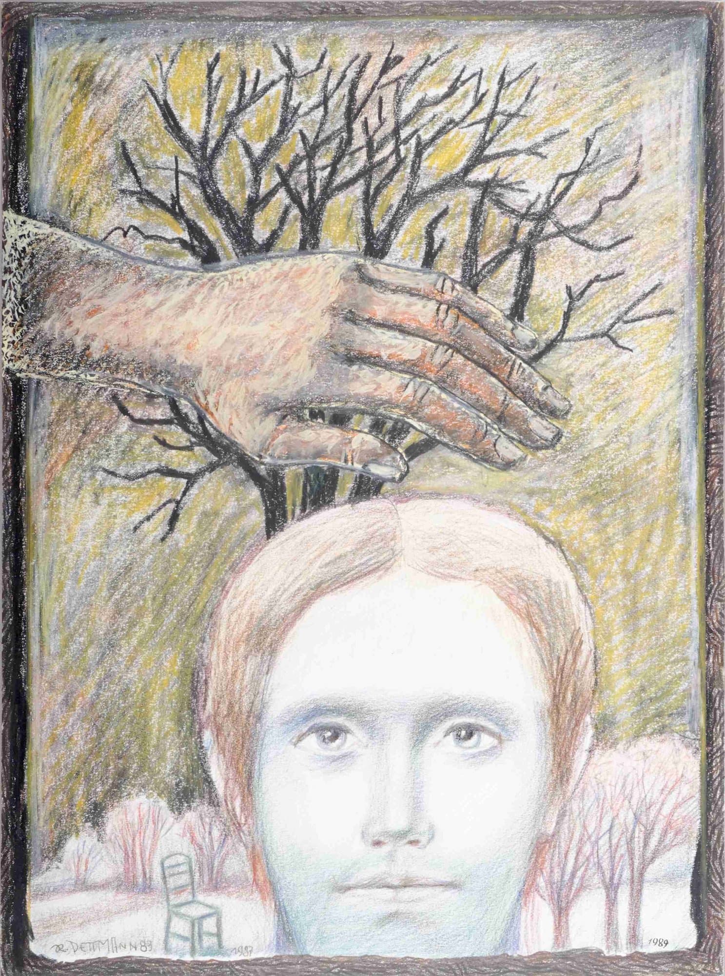 Männerkopf vor Landschaft