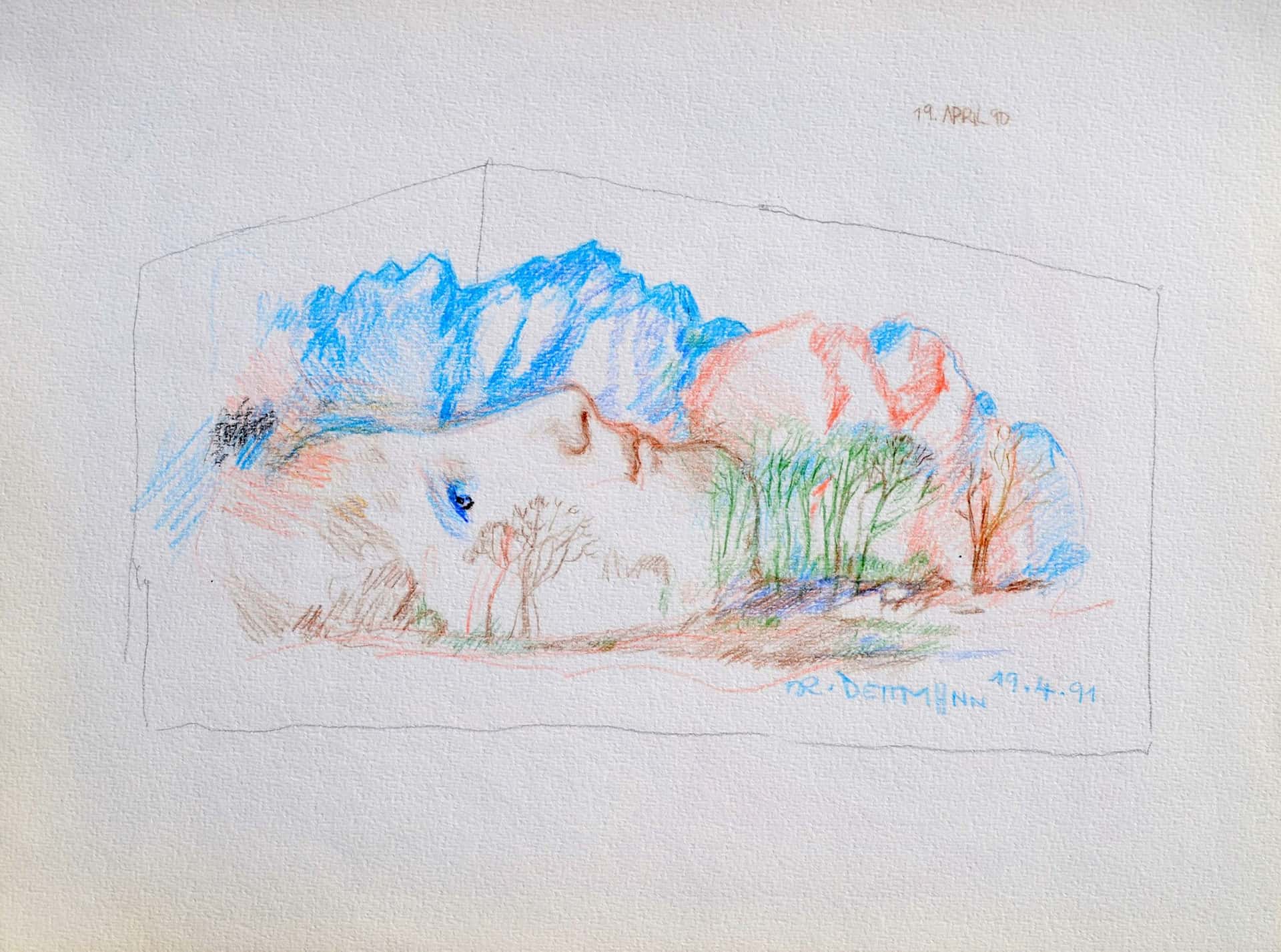 Gesicht mit Landschaft