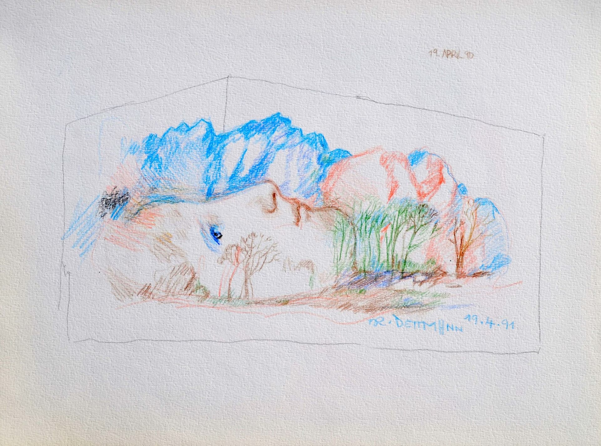 Gesicht mit Landschaft