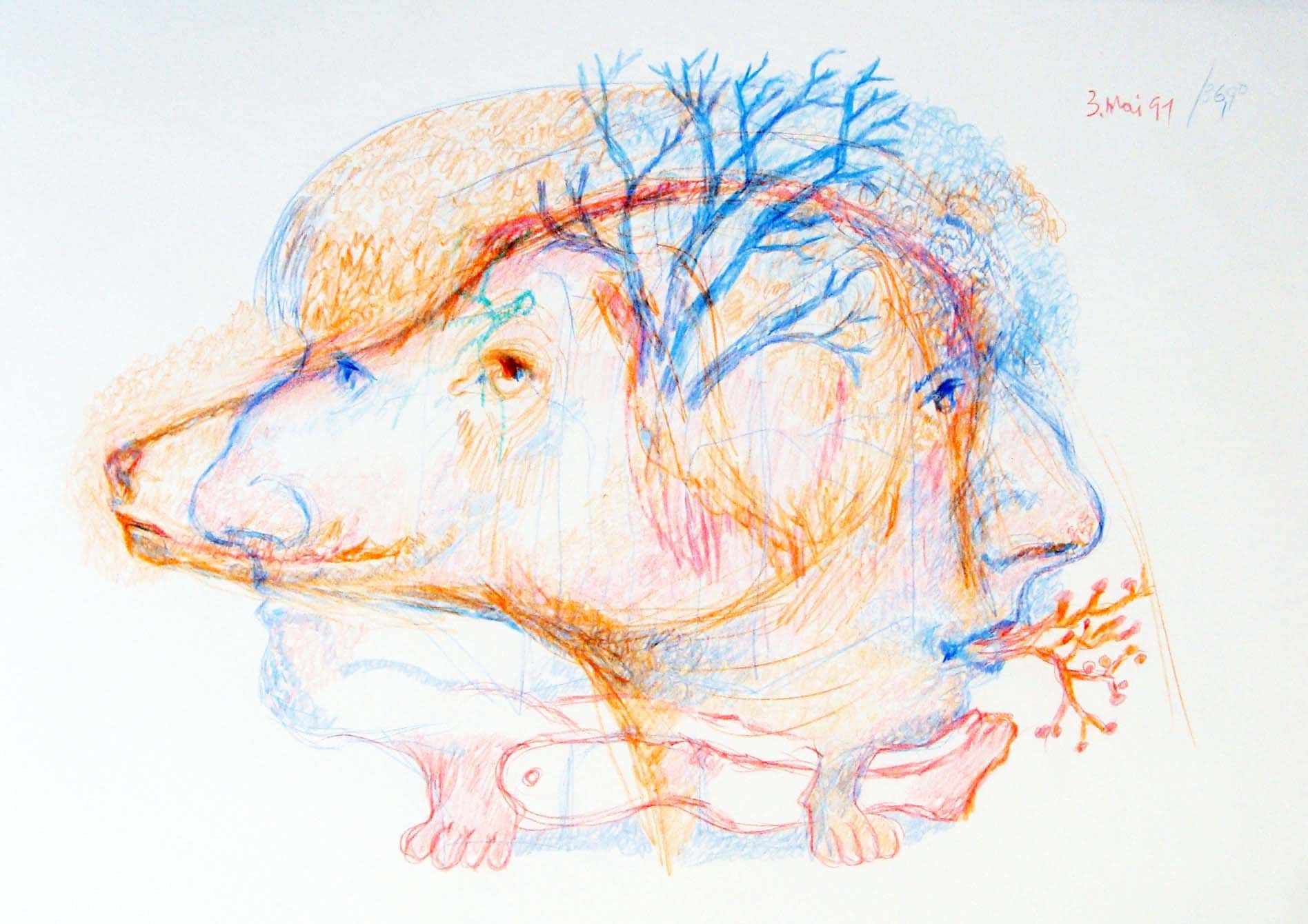 Surrealistisches Doppelportrait