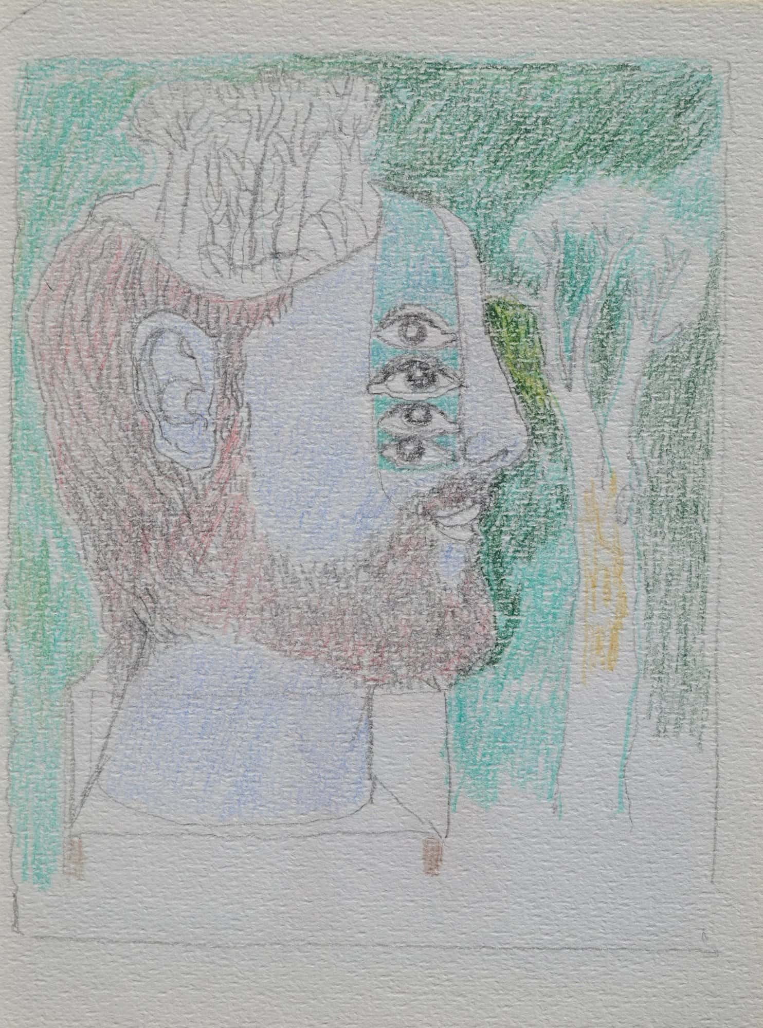 Surrealistisches Männerportrait