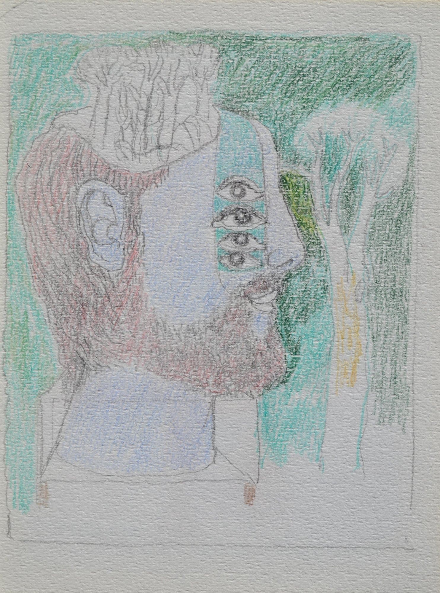 Surrealistisches Männerportrait