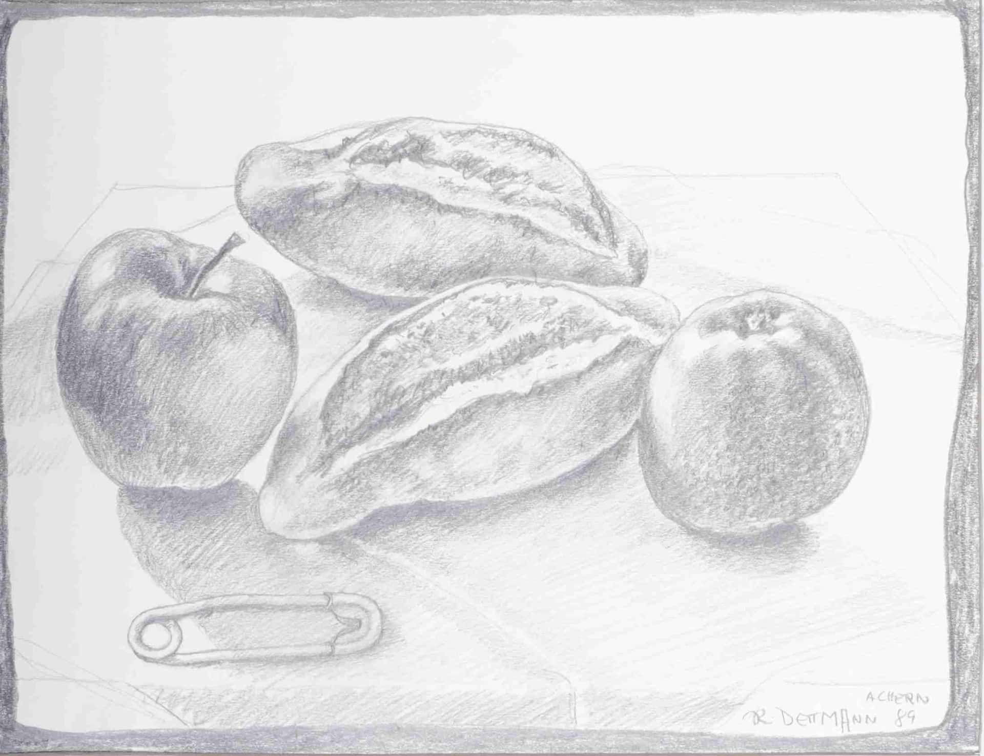 Brötchen und Äpfel