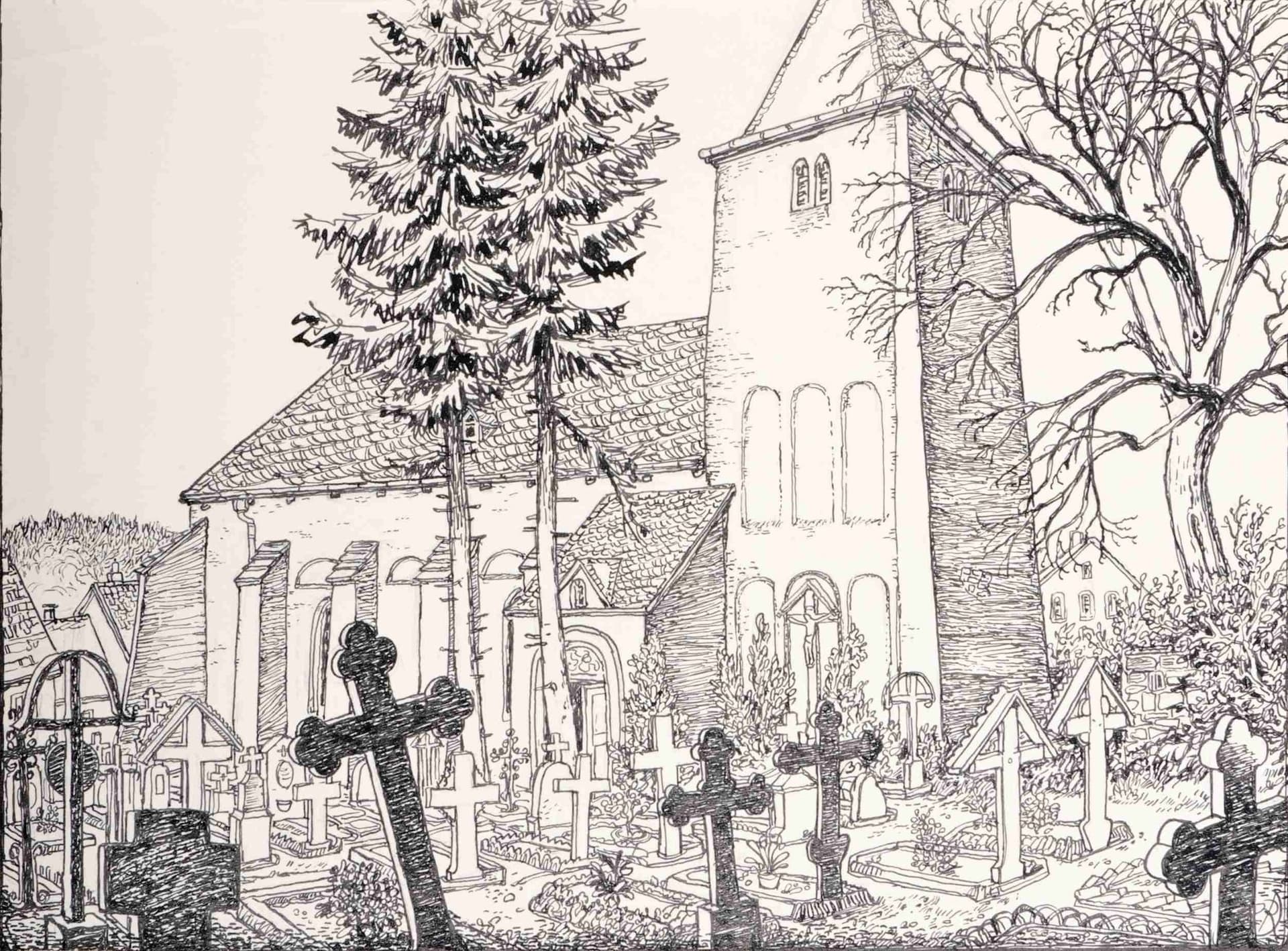 Friedhof und Kirche, Baasem